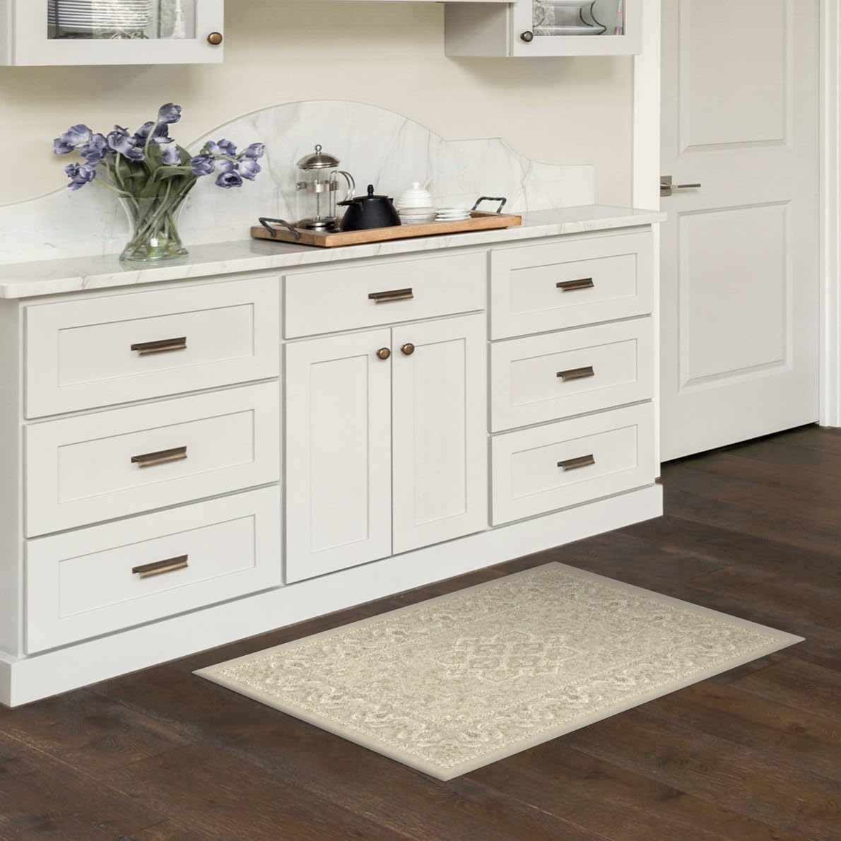 RUGGABLE Hendesi Heriz Washable Rug - Perfect Antique Vintage Area Rug for Living Room Bedroom Kitchen - Pet & Child Friendly - Stain & Water Resistant, Non-Slip - Abalone 2&