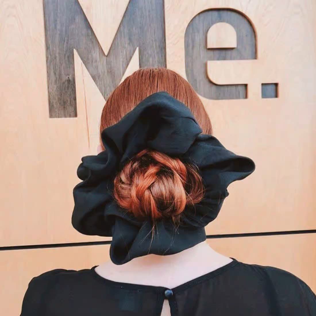 Kitsch Chiffon Dinner Scrunchie | Thick Hair Ties | No Damage Hair Accessories | Ponytail Holder for Girls | Holiday Gift for Women - Blush