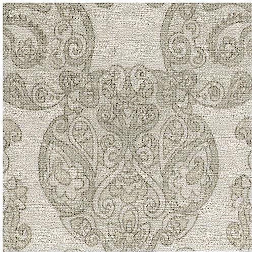 RUGGABLE Disney Traditional Mickey Mouse Washable Rug - Perfect Area Rug for Nursery Playroom Kids Room - Pet & Child Friendly - Stain & Water Resistant - Damask Grey 3&