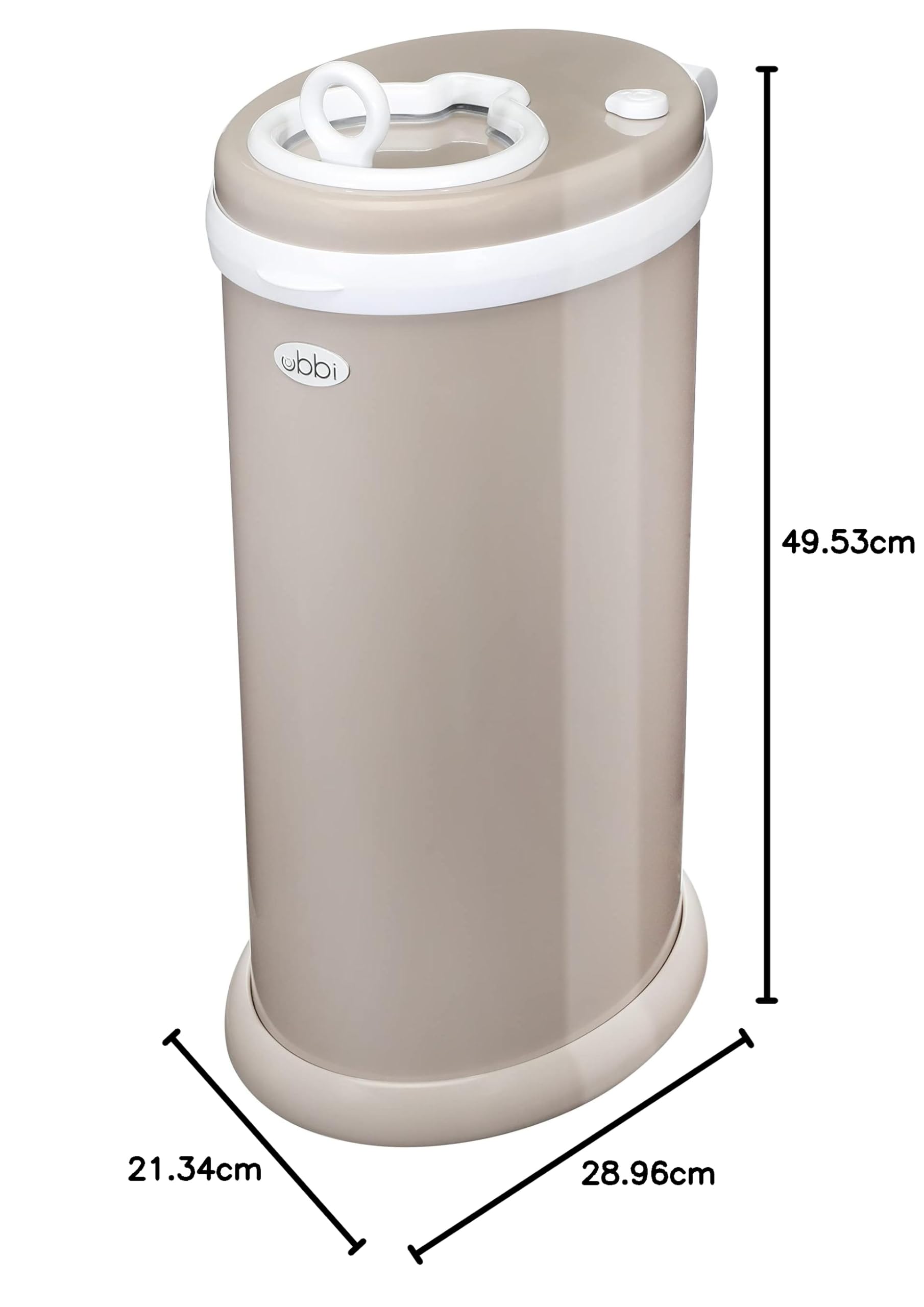 Ubbi Steel Odor Locking, No Special Bag Required Money Saving, Awards-Winning, Modern Design Registry Must-Have Diaper Pail, Taupe