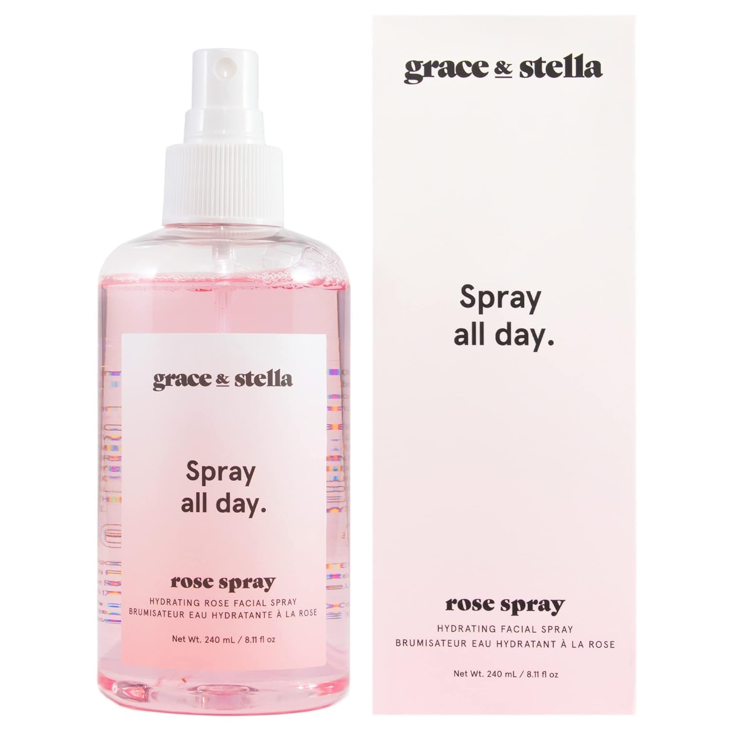 grace & stella Award Winning Rose Water Facial Spray (240ml) - Vegan