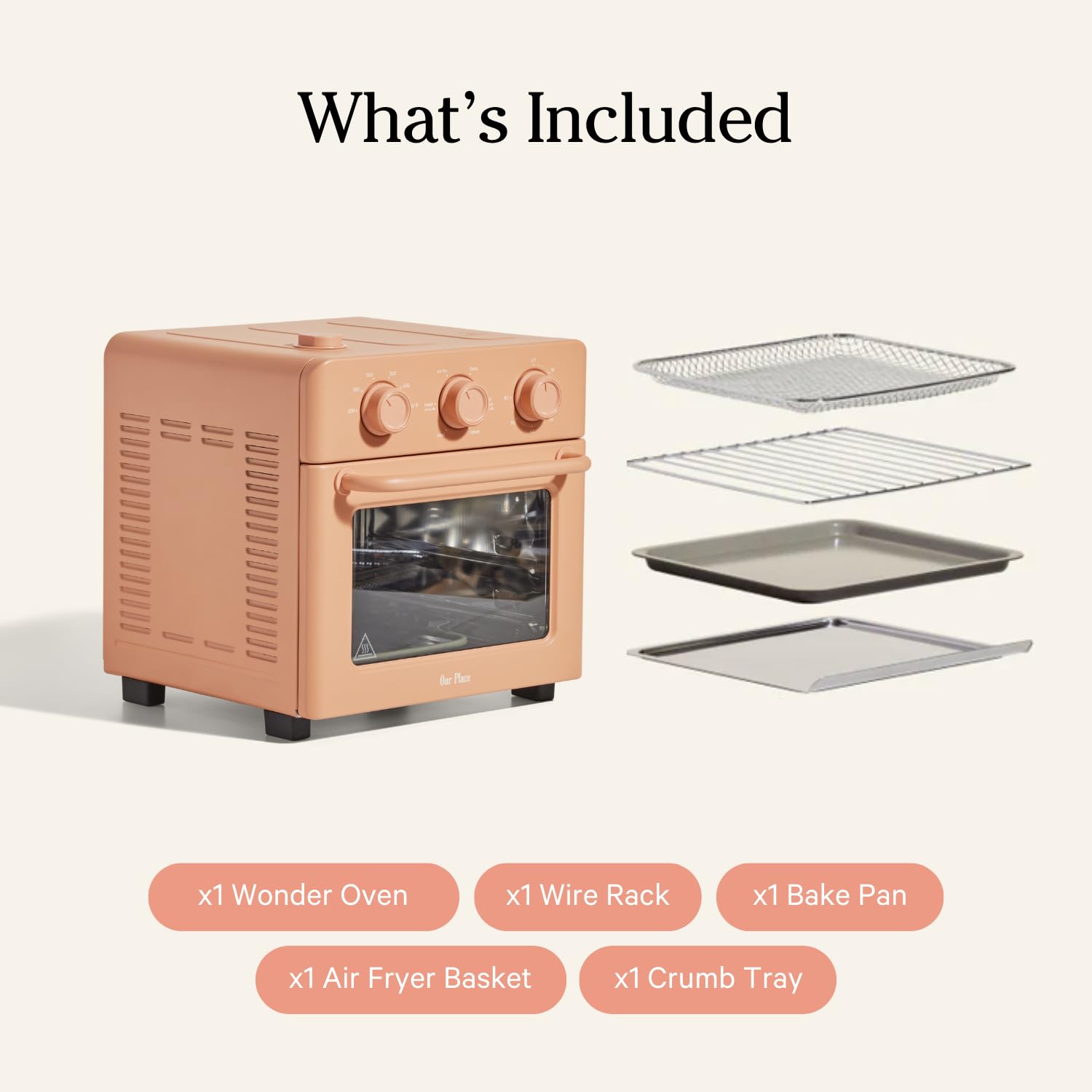 Our Place Wonder Oven | 6-in-1 Air Fryer & Toaster Oven with Steam Infusion | Compact, Countertop Friendly, Fast Preheat, Multifunctional | Air Fry, Toast, Roast, Bake, Reheat & Broil | Steam