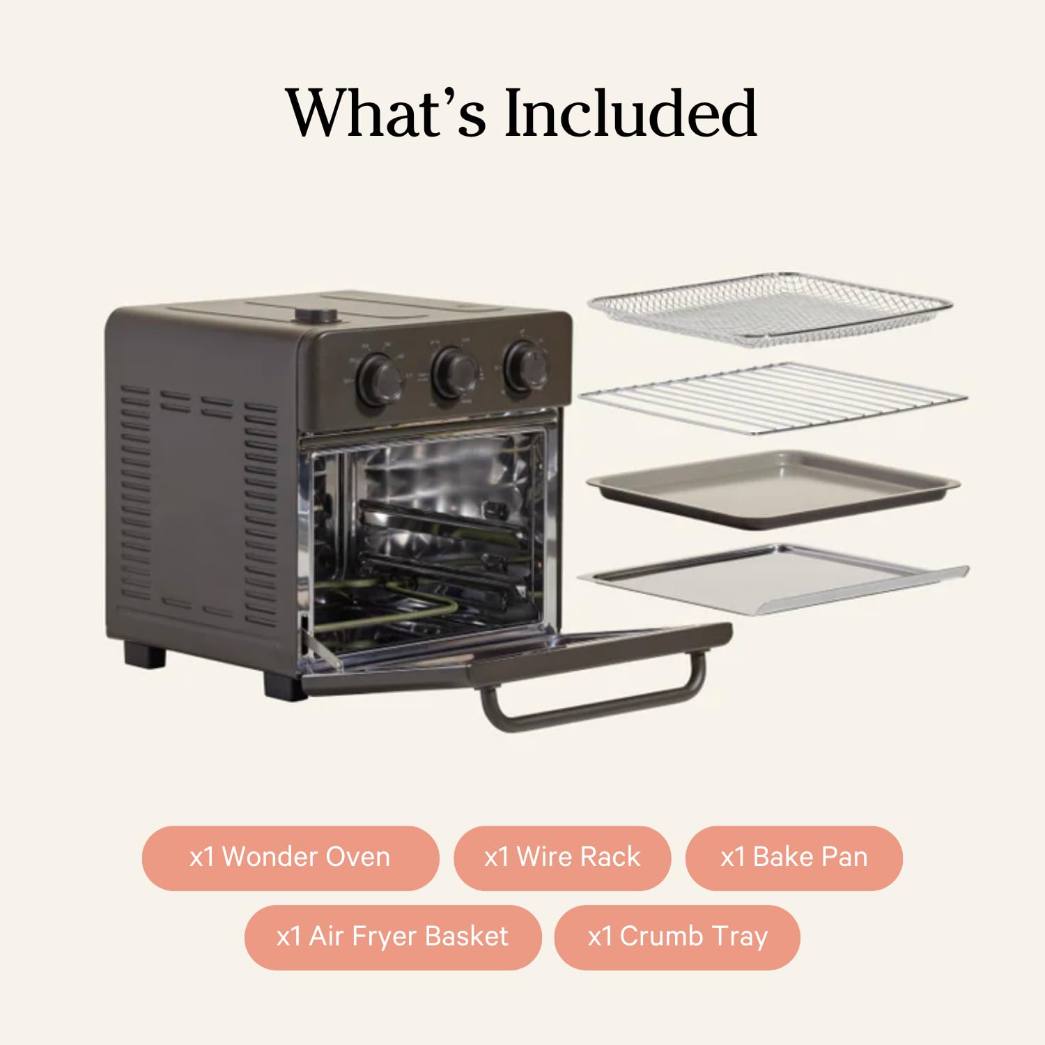 Our Place Wonder Oven | 6-in-1 Air Fryer & Toaster Oven with Steam Infusion | Compact, Countertop Friendly, Fast Preheat, Multifunctional | Air Fry, Toast, Roast, Bake, Reheat & Broil | Steam