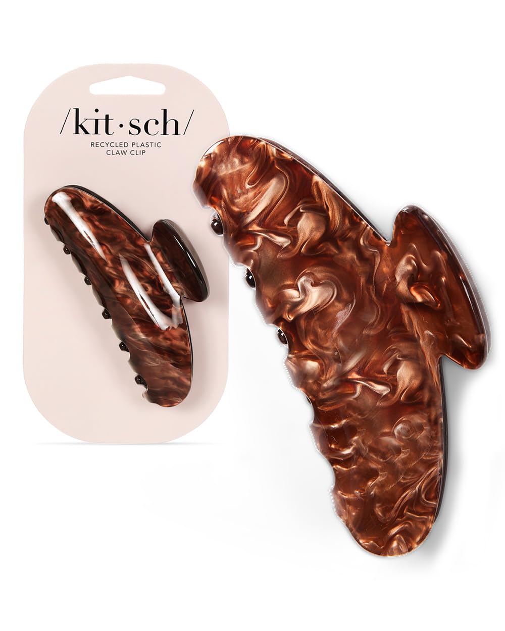 Kitsch Recycled Plastic Large Claw Clip - Big Marble Hair Clips for Women | Jaw Clips for Girls | Big Claw Clips for Thick Hair (1pc, Blonde)