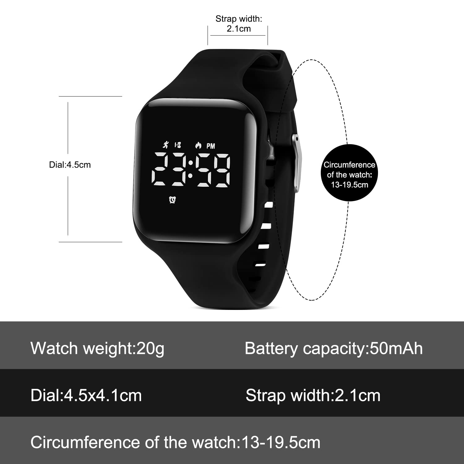 Kids Watch, No App Fitness Tracker Watch for Kids Teenager Digital Watch with Steps Counter/Distance/Calories/Alarm/Stopwatch Fitness Watch for Kids Girls Boys Gift for Teens