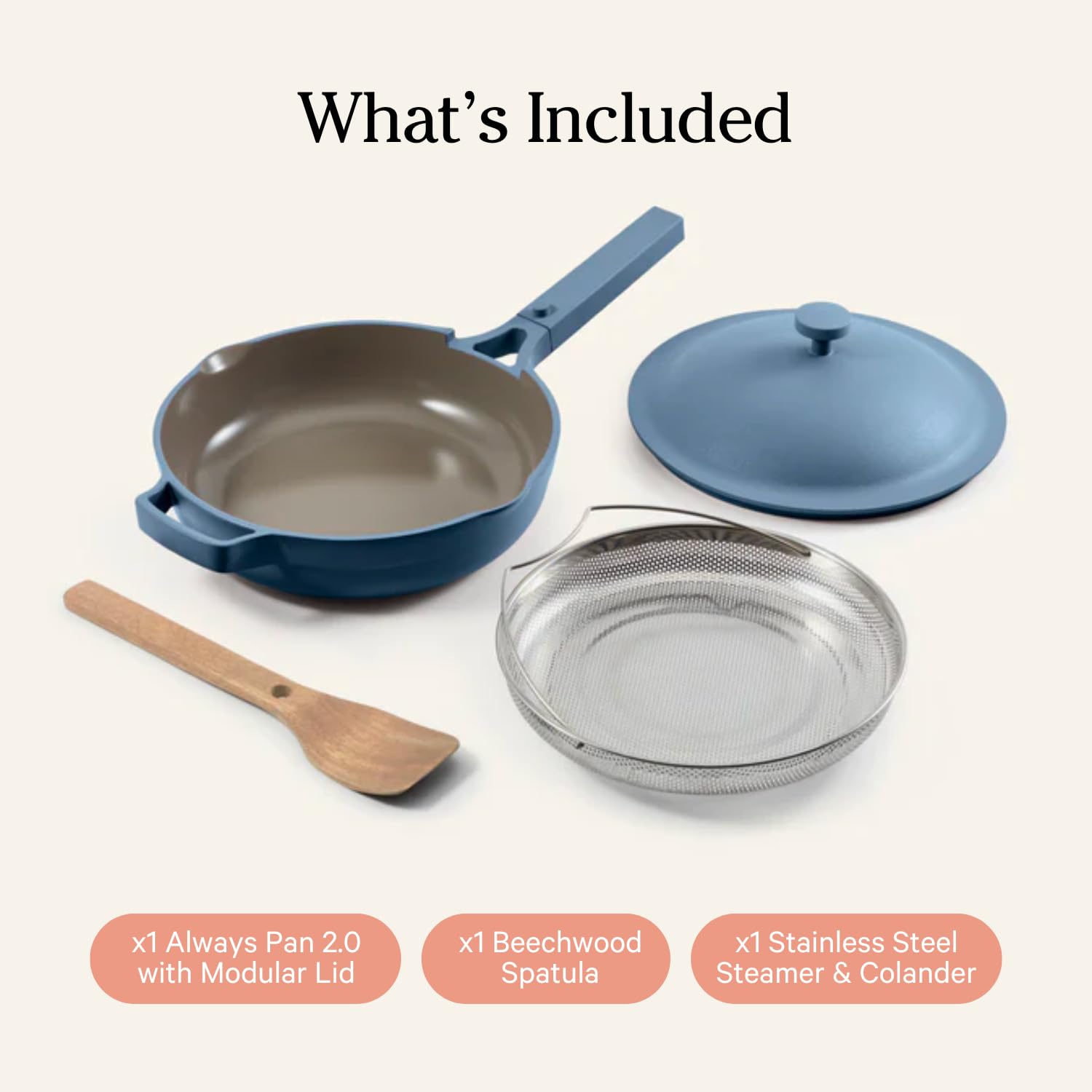Our Place Always Pan 2.0-10.5-Inch Nonstick, Toxin-Free Ceramic Cookware | Versatile Frying Pan, Skillet, Saute Pan | Stainless Steel Handle | Oven Safe | Lightweight Aluminum Body | Steam