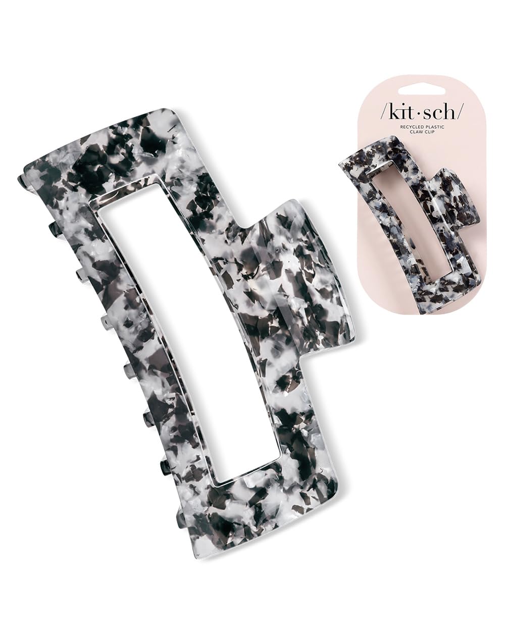 Kitsch Recycled Plastic Large Claw Clip, Big Open Shape Hair Clips for Women, Large Hair Claw Clips & Jaw Clips, Big Claw Clips for Thick Hair, Claw Hair Clips for Girls (1pc, Brown)