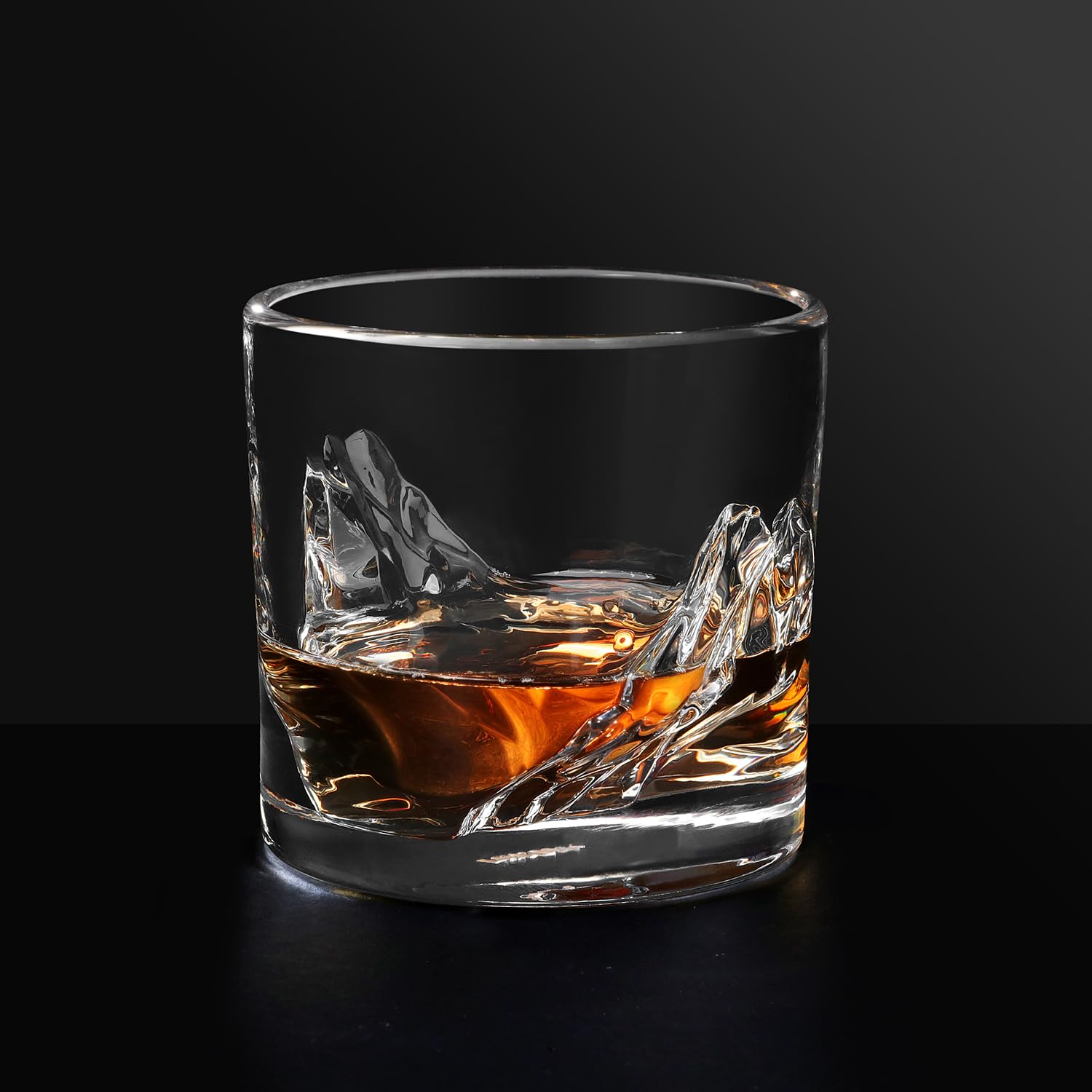 LIITON Heavy Crystal Whiskey Glasses Gift Set, Thick Freezable Bourbon Glass 1lb Each, Premium Whiskey Gifts for Men, Frozen Crystal Chills Cocktails Featuring Grand Canyon Glasses Set of 2, 10 oz
