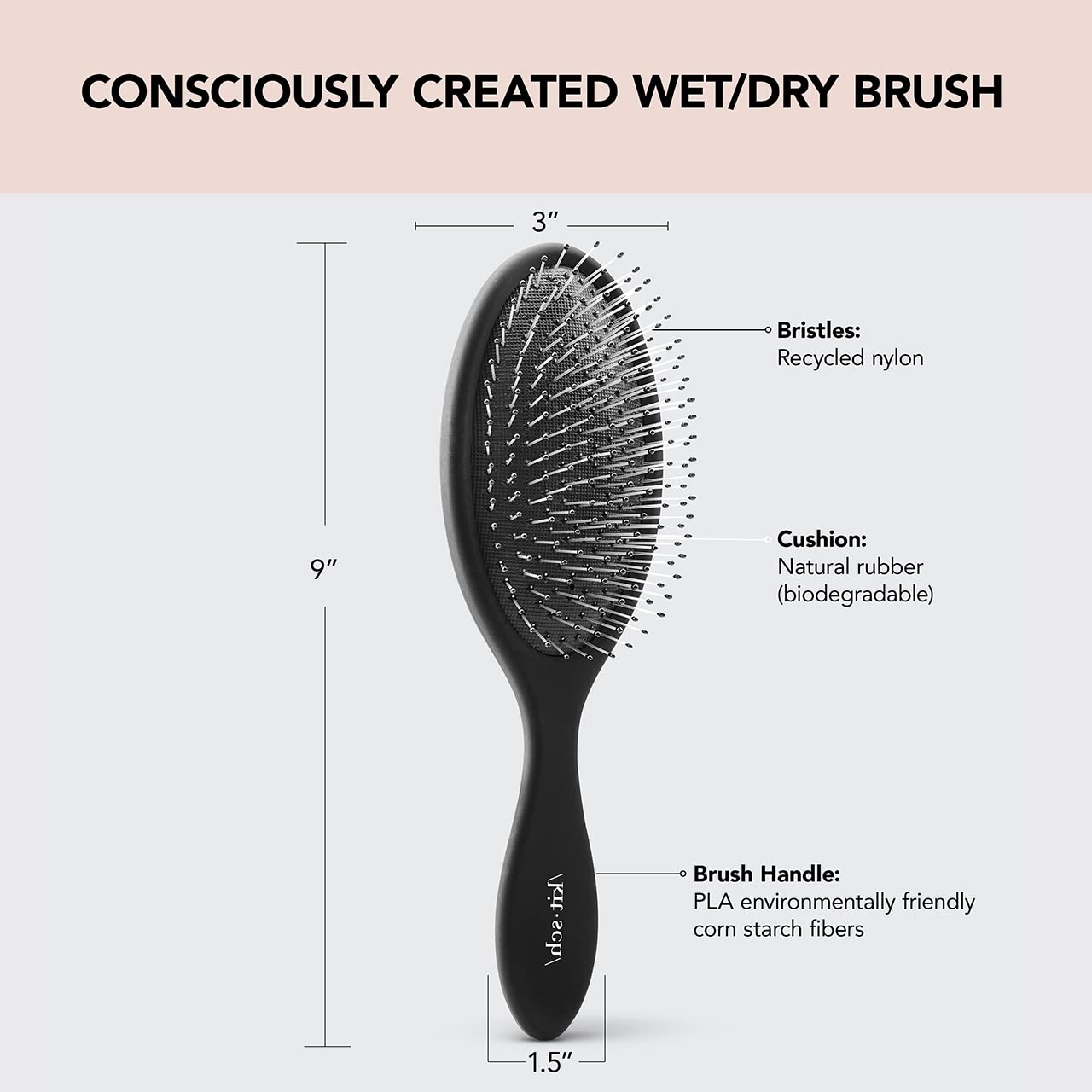 Kitsch Wet Dry Brush Detangling Brush - Soft Bristle Hair Brushes for Women | Straight & Curly Hair Brush | Hairbrush for All Hair Types | Hair Detangler Brush | Travel Hair Brush & Detangling Comb