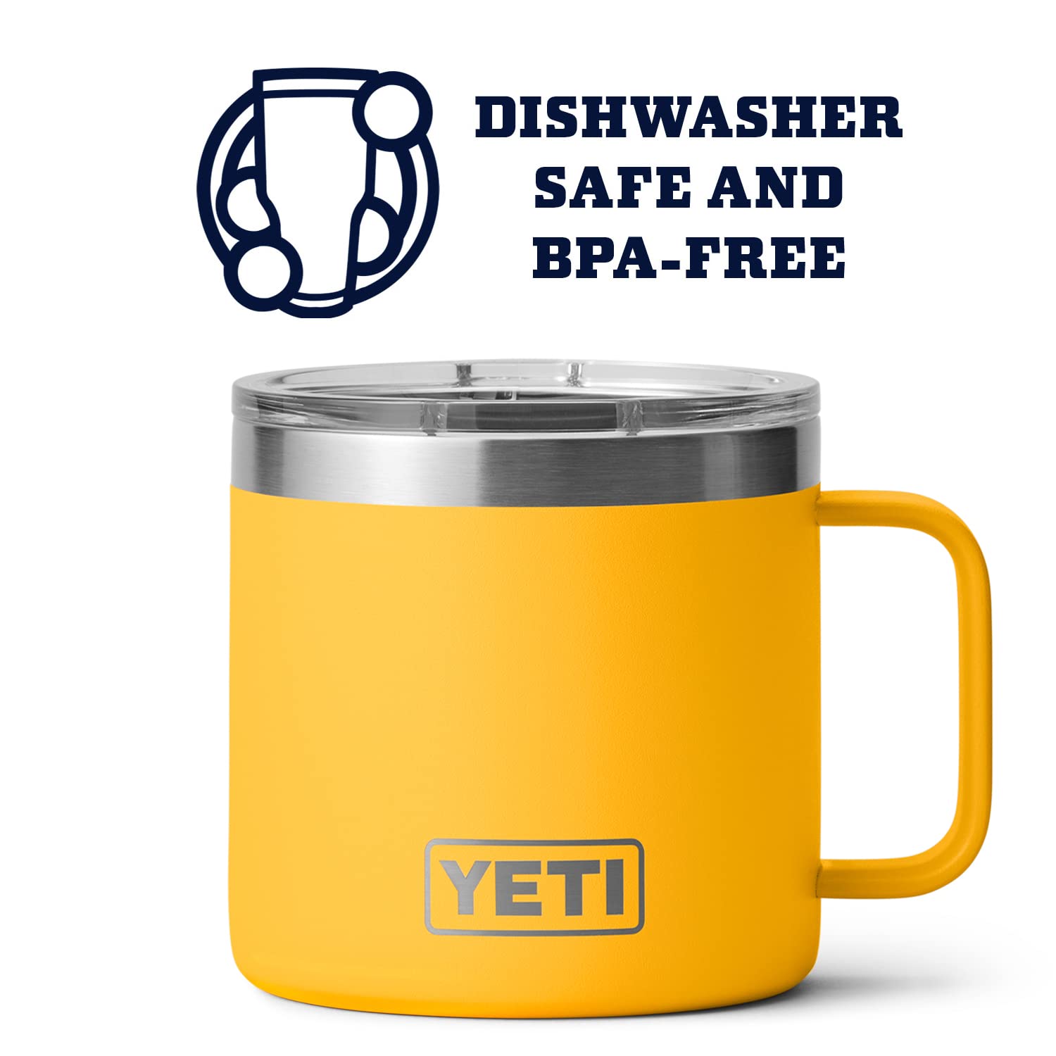 YETI Rambler 14 oz Mug, Vacuum Insulated, Stainless Steel with MagSlider Lid, Stainless