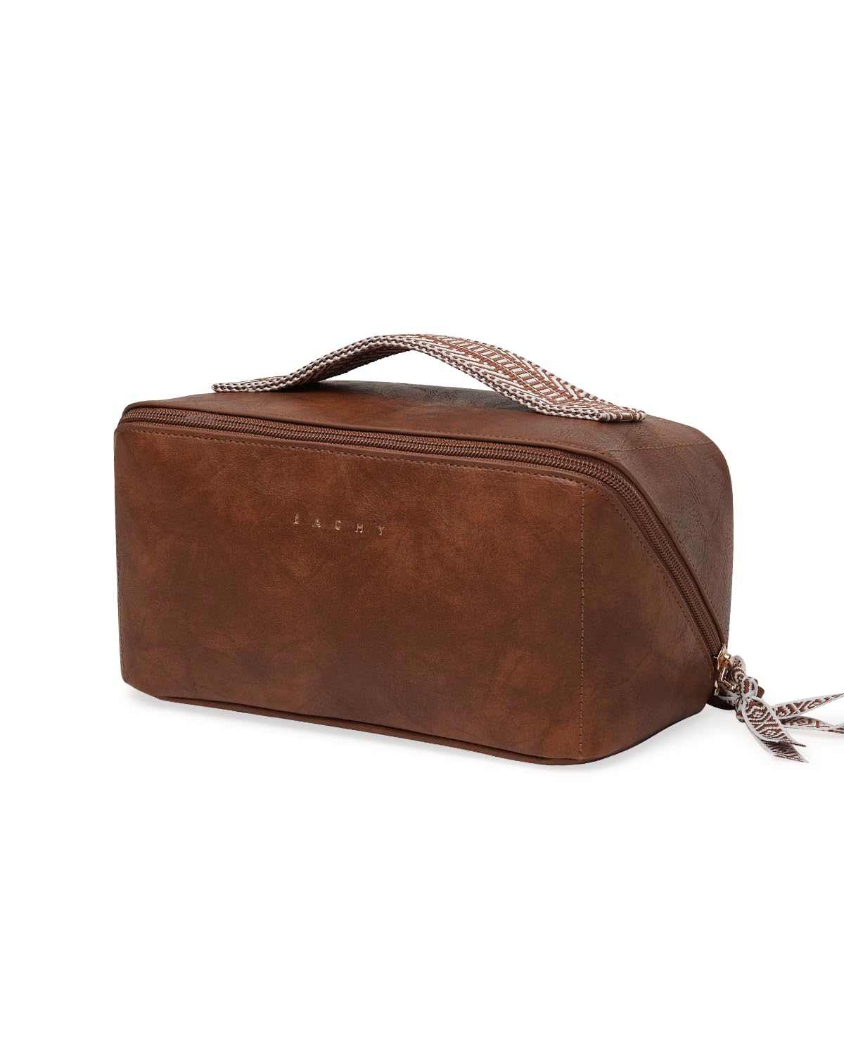 EACHY Travel Makeup Bag,Large Capacity Cosmetic Bags for Women,Waterproof Portable Pouch Open Flat Toiletry Bag Make up Organizer with Divider and Handle