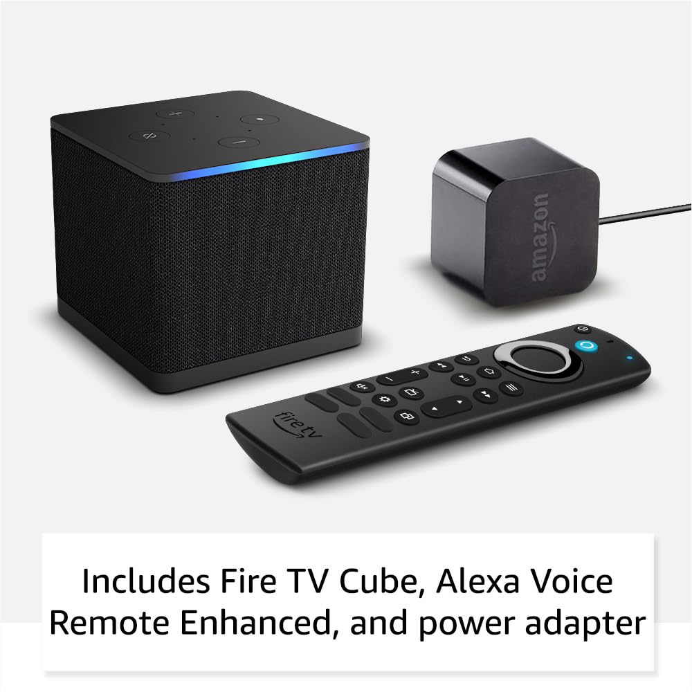 Amazon Fire TV Cube (newest model), Hands-free streaming device with Alexa, Wi-Fi 6E, 4K Ultra HD