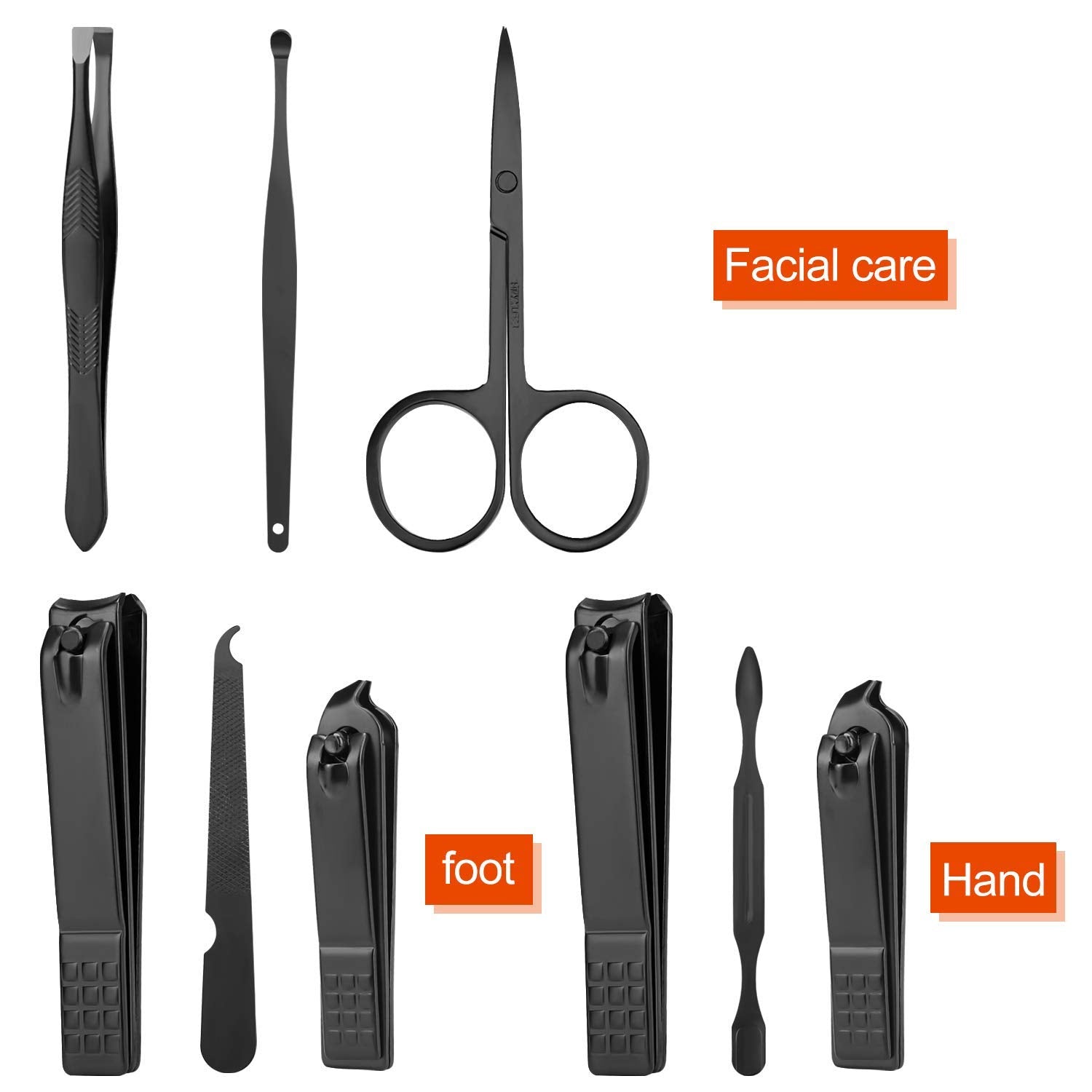 Manicure Set Professional Grooming Kits, Nail Clippers Pedicure Kit 8pcs Nail Kit Pedicure Set Tools with Aceoce Travel Case for Women Men Home or Salon Gift
