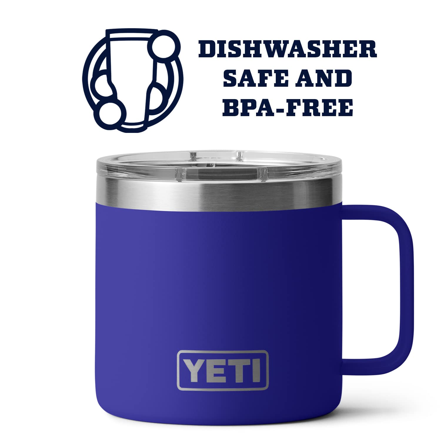 YETI Rambler 14 oz Mug, Vacuum Insulated, Stainless Steel with MagSlider Lid, Stainless