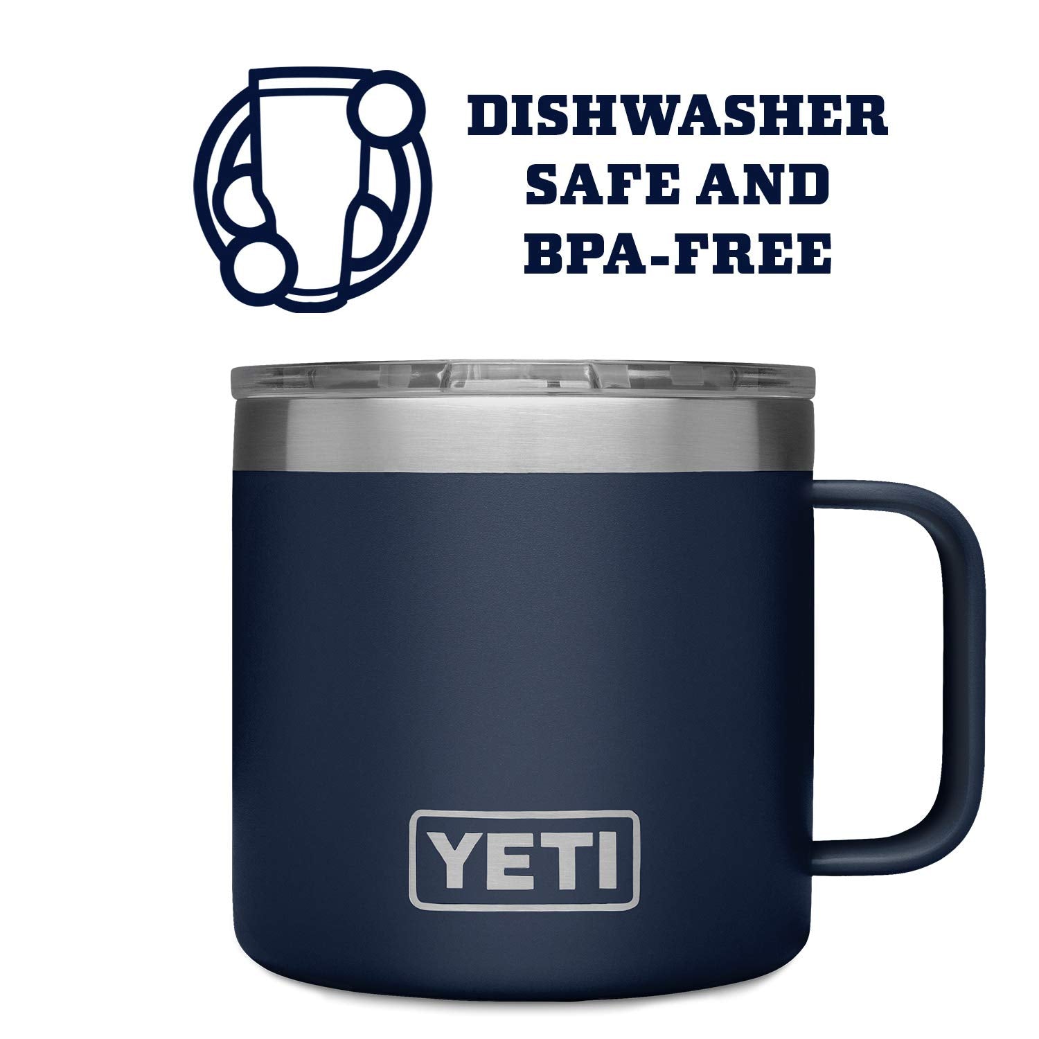 YETI Rambler 14 oz Mug, Vacuum Insulated, Stainless Steel with MagSlider Lid, Stainless