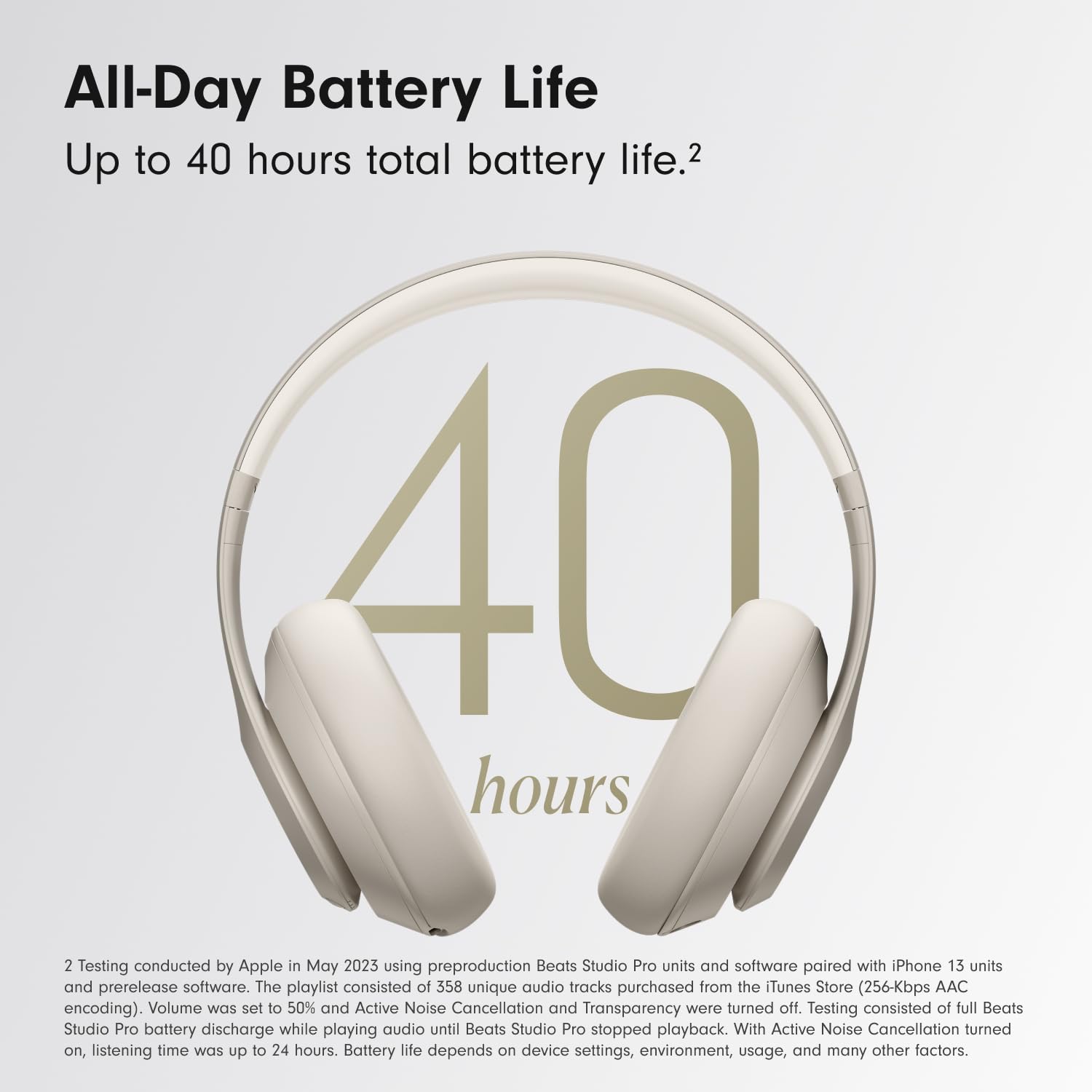 Beats Studio Pro - Wireless Bluetooth Noise Cancelling Headphones - Personalized Spatial Audio, USB-C Lossless Audio, Apple & Android Compatibility, Up to 40 Hours Battery Life - Matte White