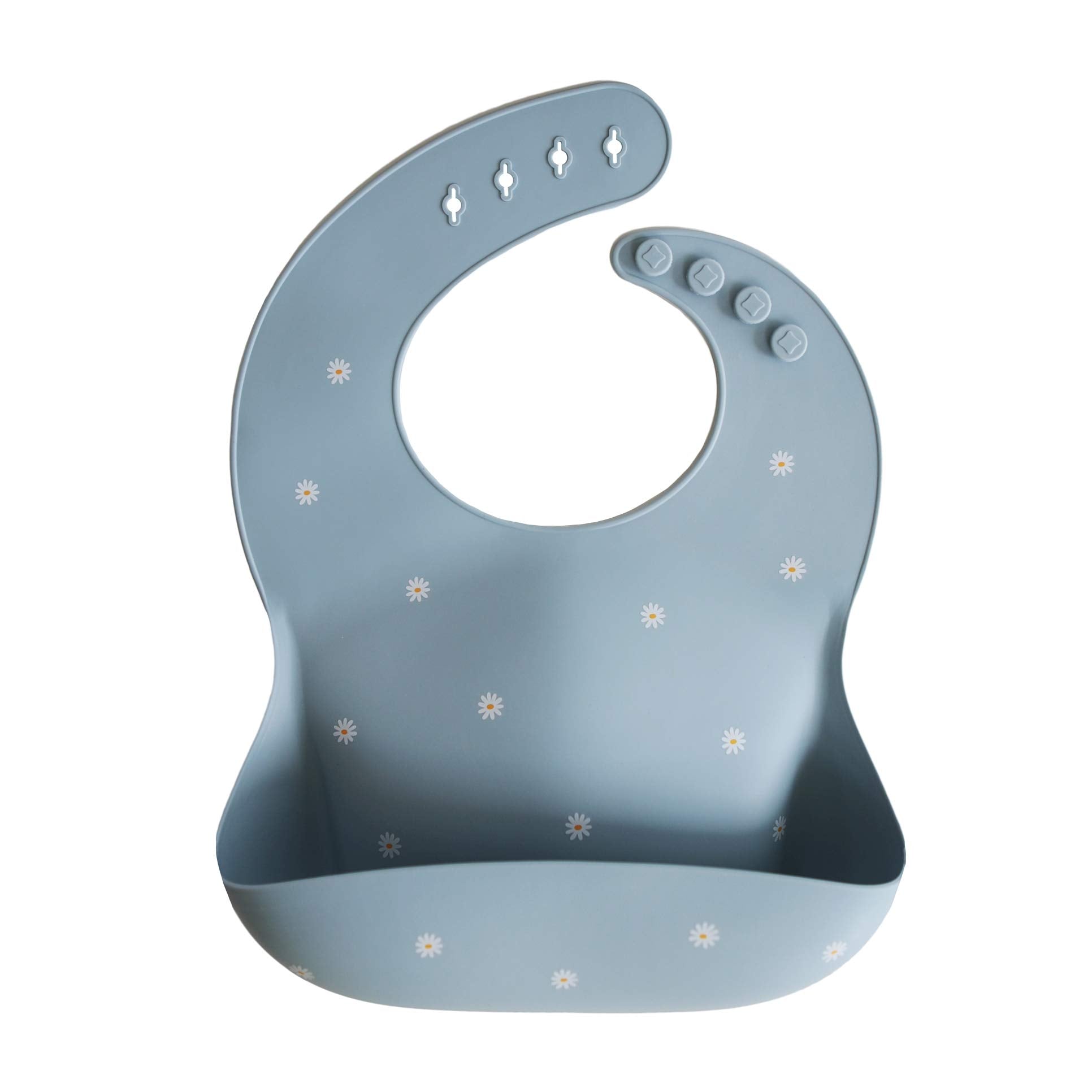 mushie Silicone Baby Bib | Adjustable Fit Waterproof Bibs (Whales)