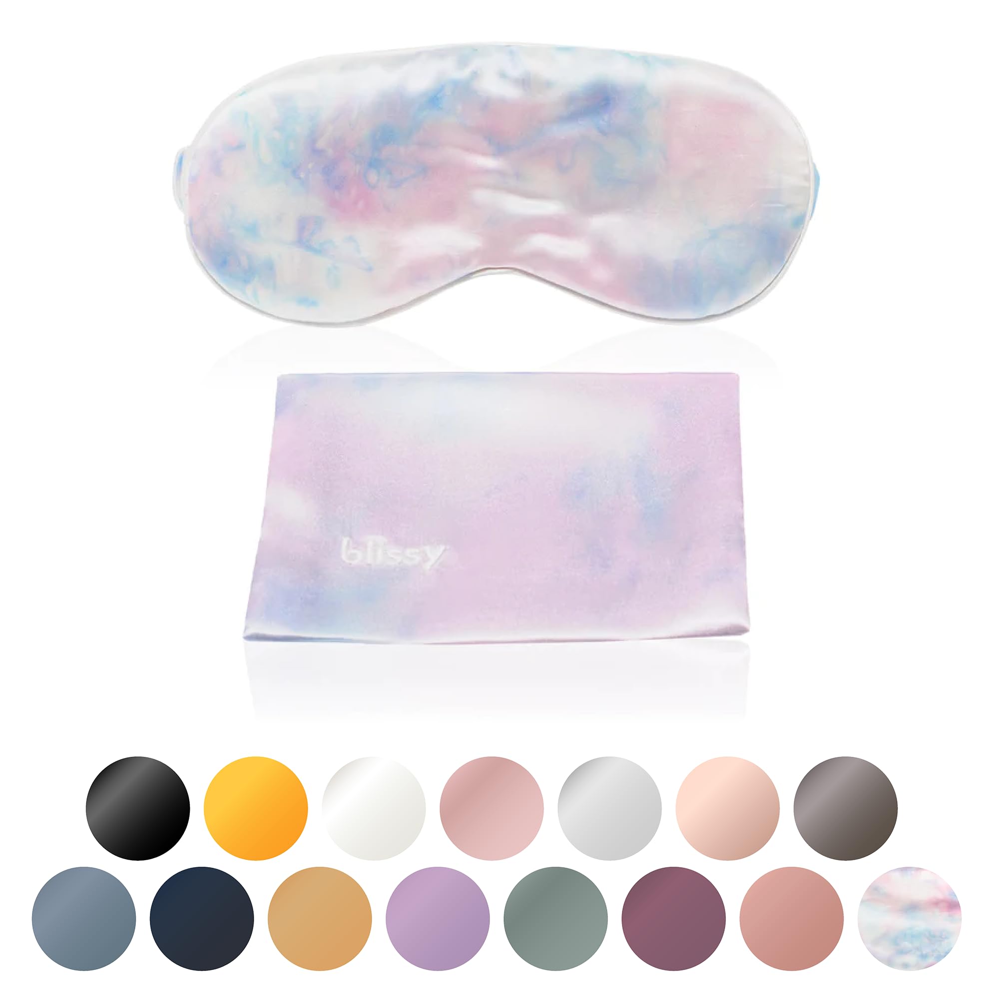 Blissy Silk Sleep Mask - Silk Eye Sleeping Mask for Women & Men for Total Blackout - Silk Eye Mask - 100% Pure Mulberry Silk, 22 Momme 6a Fibers - Blindfold Silk Sleep Mask Side Sleeper Eye Cover