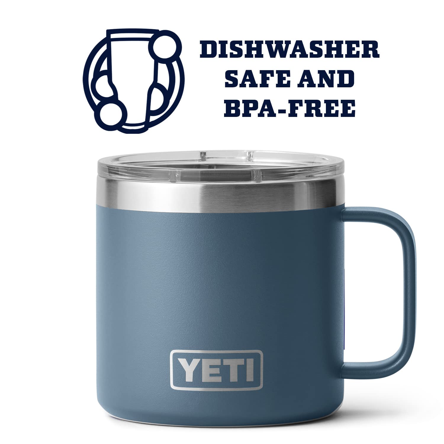 YETI Rambler 14 oz Mug, Vacuum Insulated, Stainless Steel with MagSlider Lid, Stainless