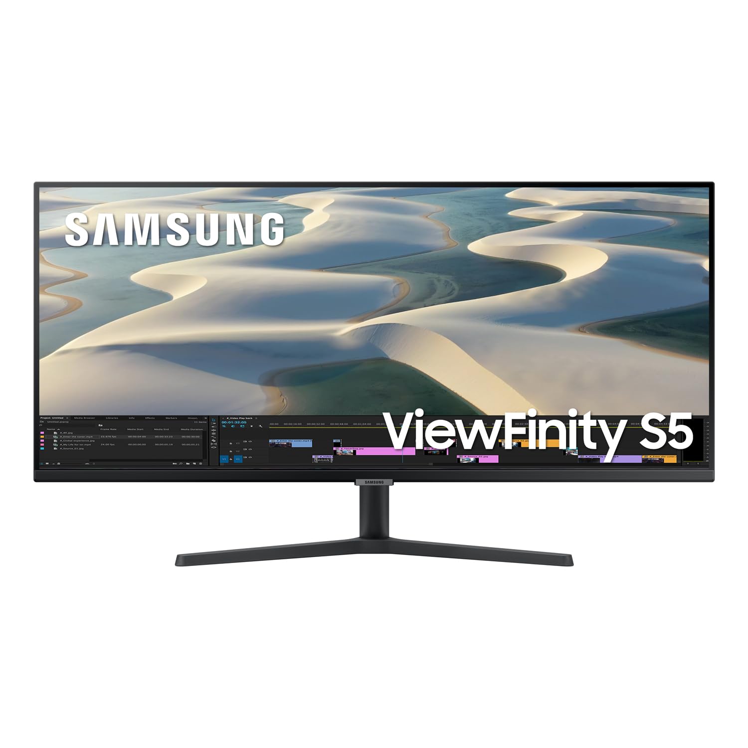 SAMSUNG 34-Inch ViewFinity S65TC Series Ultra-WQHD 1000R Curved Computer Monitor, HDR10, 100Hz, AMD FreeSync, Thunderbolt 4, Height Adjustable Stand, Built-in Speakers, Eye Care, LS34C650TANXGO, 2024