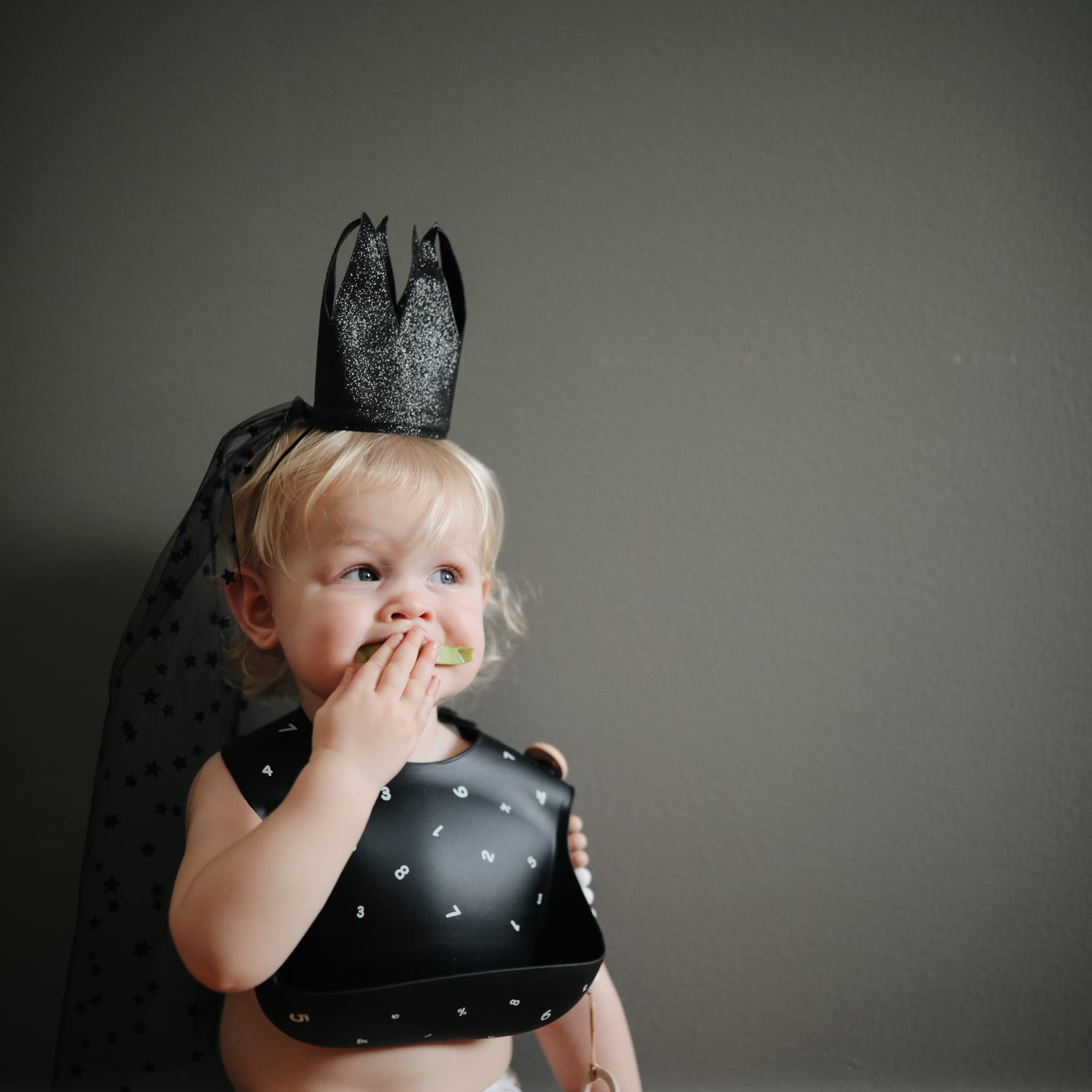 mushie Silicone Baby Bib | Adjustable Fit Waterproof Bibs (Whales)