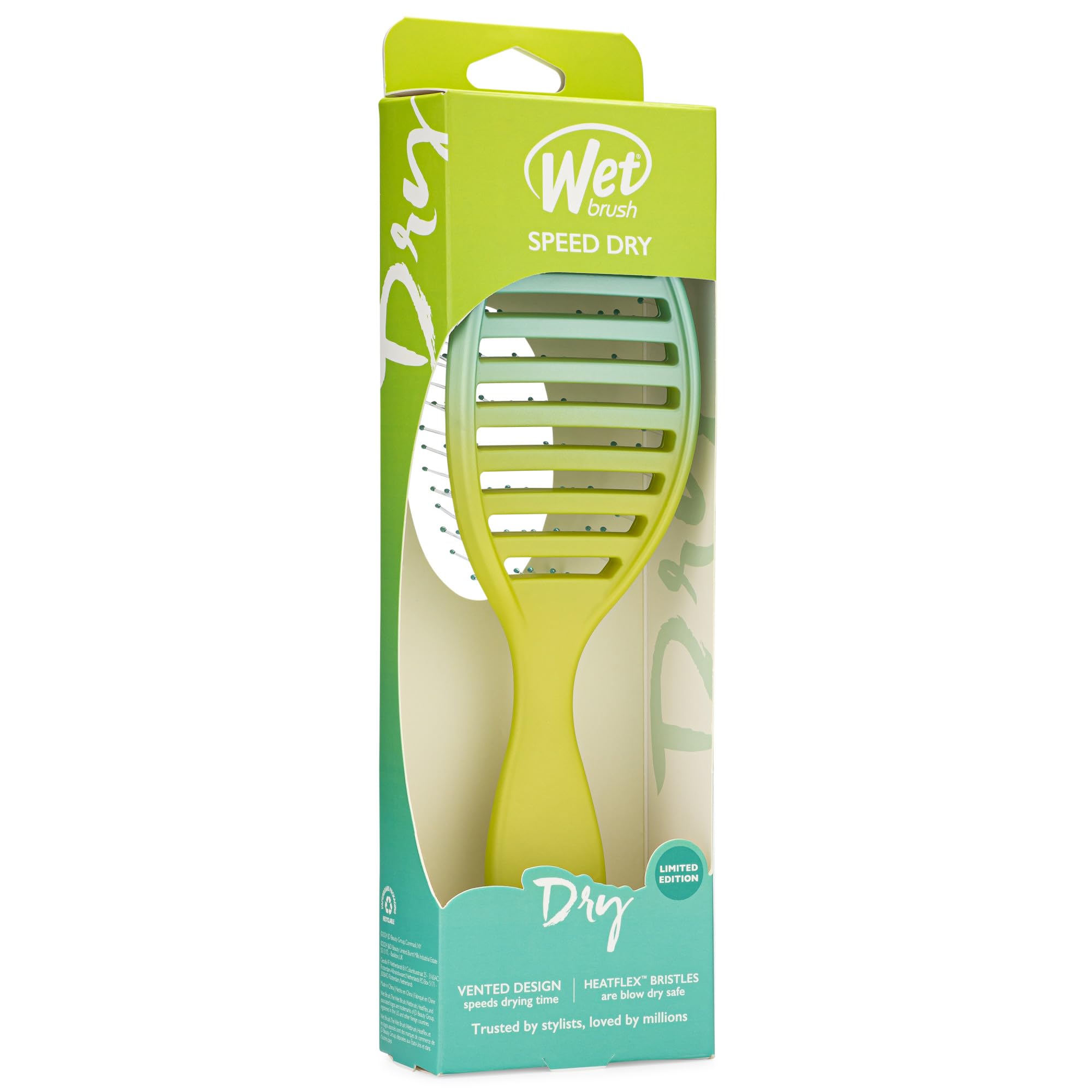 Wet Brush Speed Dry Hair Brush - Pink/Purple (Feel Good Ombre) - Vented Design and Ultra Soft HeatFlex Bristles Are Blow Dry Safe With Ergonomic Handle Manages Tangle and Uncontrollable Hair - Pain-Free