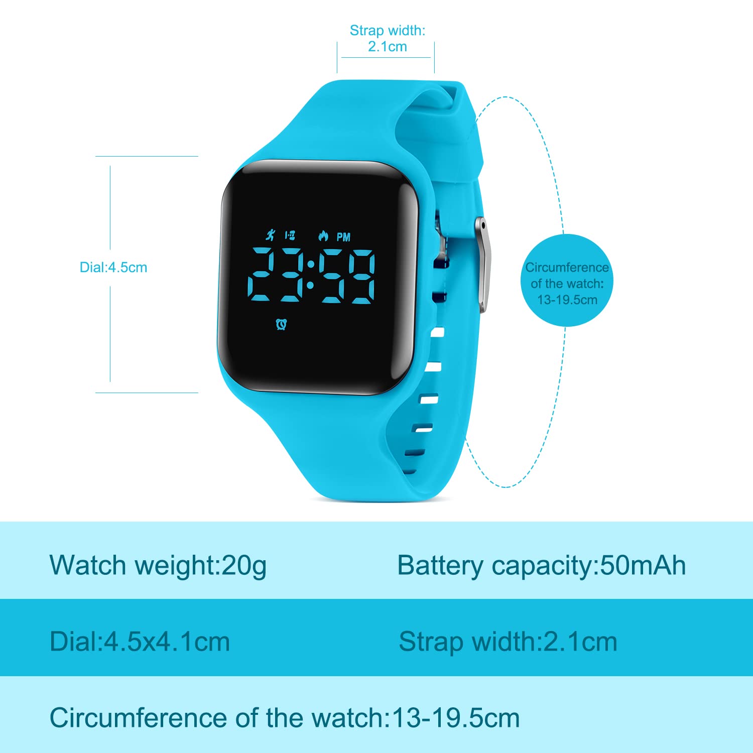 Kids Watch, No App Fitness Tracker Watch for Kids Teenager Digital Watch with Steps Counter/Distance/Calories/Alarm/Stopwatch Fitness Watch for Kids Girls Boys Gift for Teens