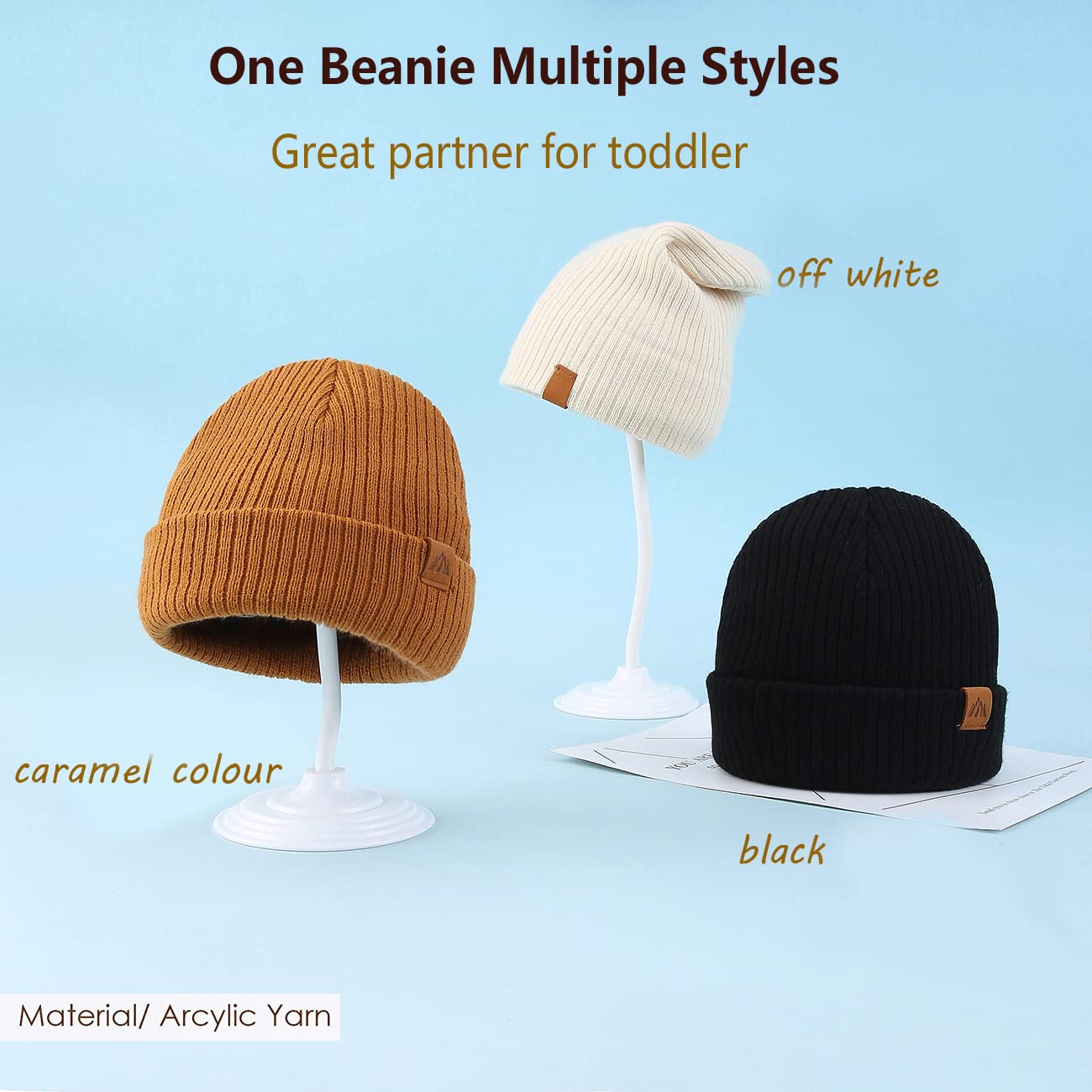 LMLALML Beanie for Toddler Boys Elegant Baby Beanie Knit Winter Hat for Kids