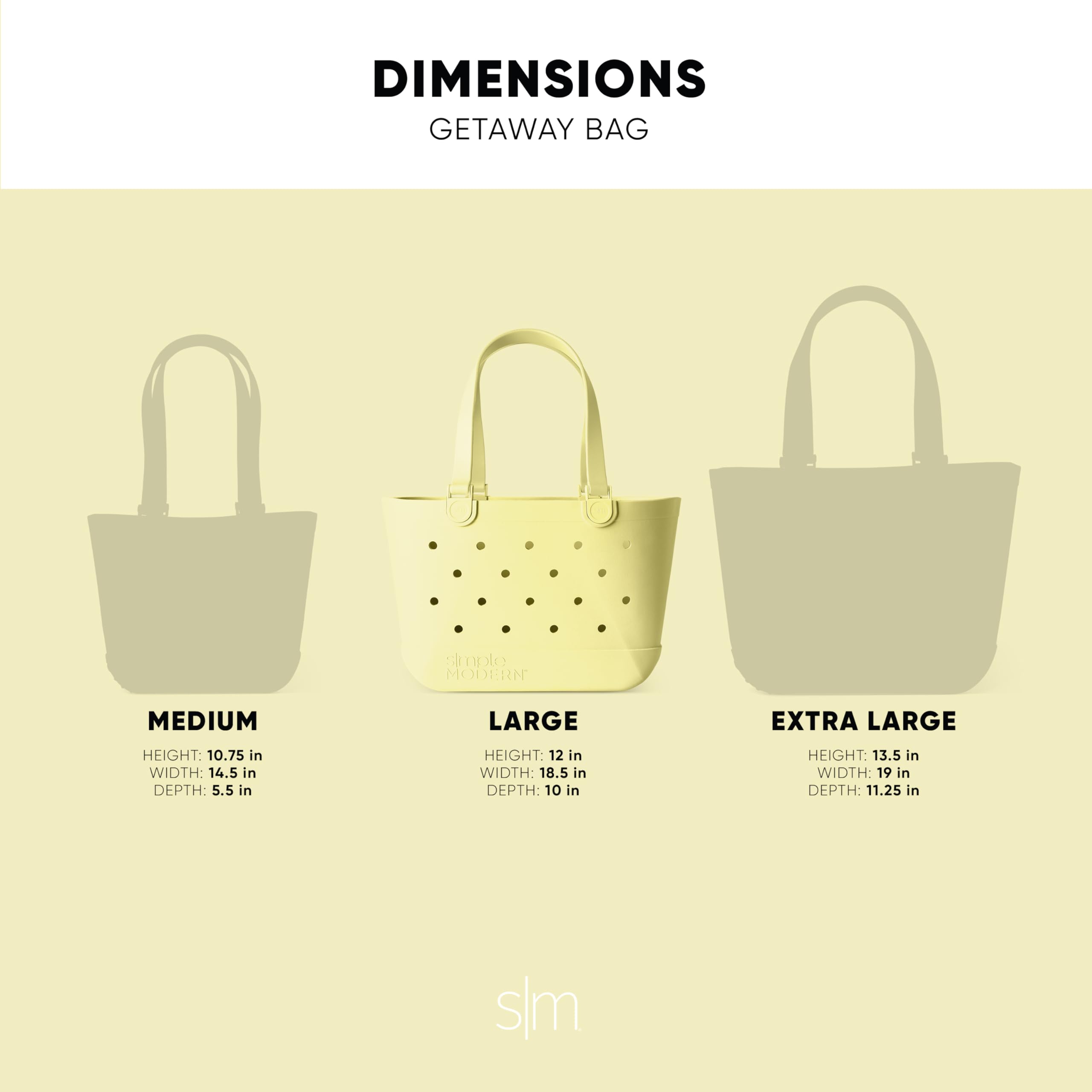 Simple Modern Beach Bag Rubber Tote | Waterproof Medium Tote Bag with Zipper Pocket for Pool, Groceries, Sports | Gifts For Women | Getaway Bag Collection | Almond Birch