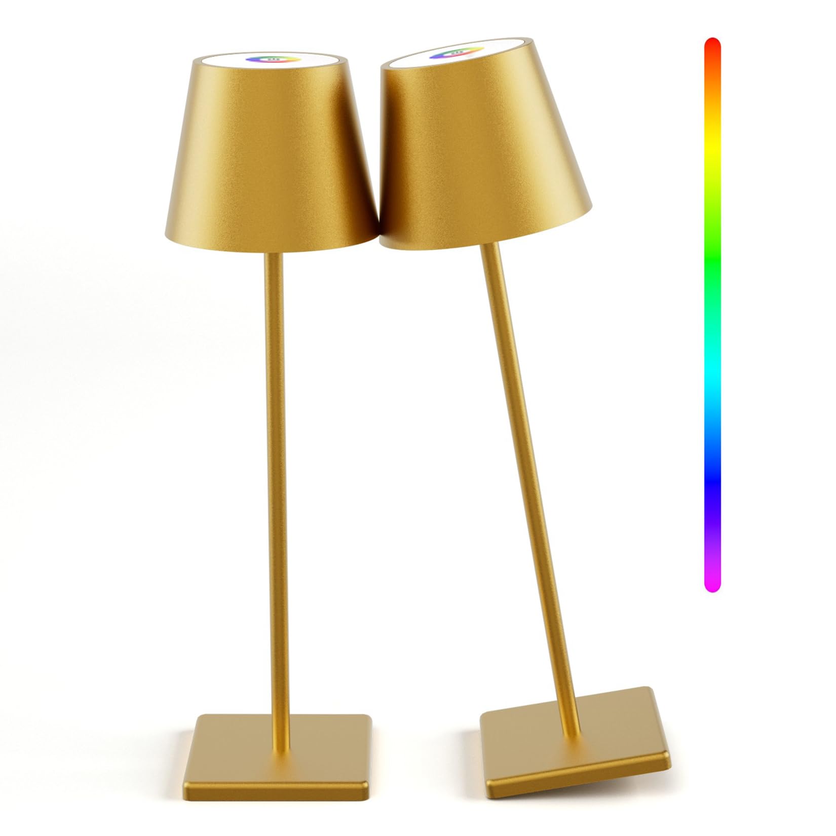 2-Pack LED Cordless Table Lamp, Rechargeable Battery Desk lamp 3W 5500mAh Battery Operated Stepless Dimming Modern Portable Table Light for Restaurant/Bedroom/Outdoor IP54 Waterproof (Off White)
