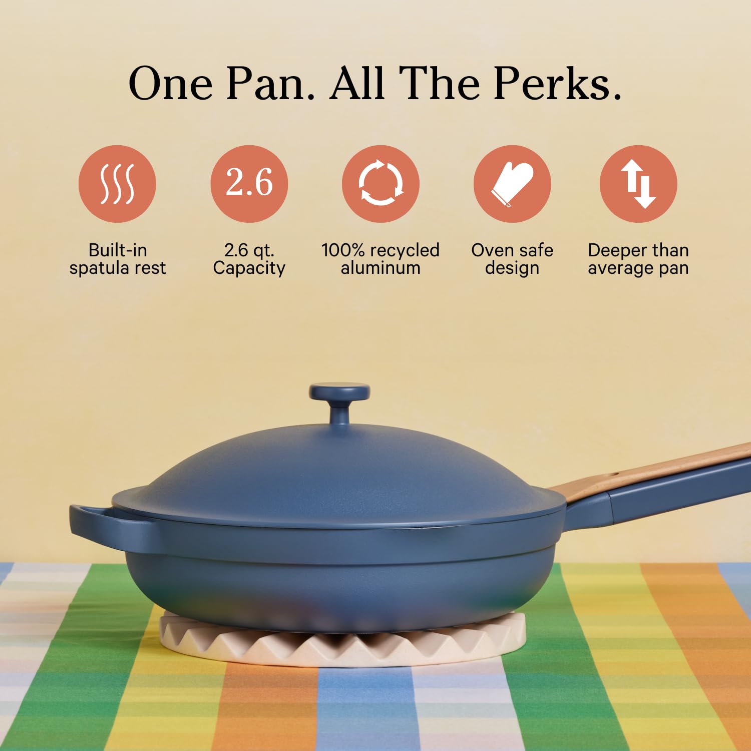 Our Place Always Pan 2.0-10.5-Inch Nonstick, Toxin-Free Ceramic Cookware | Versatile Frying Pan, Skillet, Saute Pan | Stainless Steel Handle | Oven Safe | Lightweight Aluminum Body | Steam