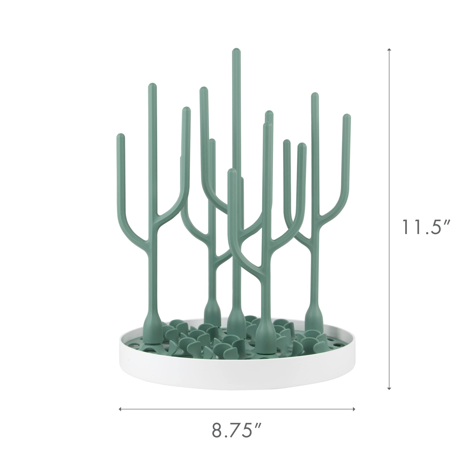 Boon DESERT Baby Bottle Countertop Drying Rack, Green, 1.0 Pound