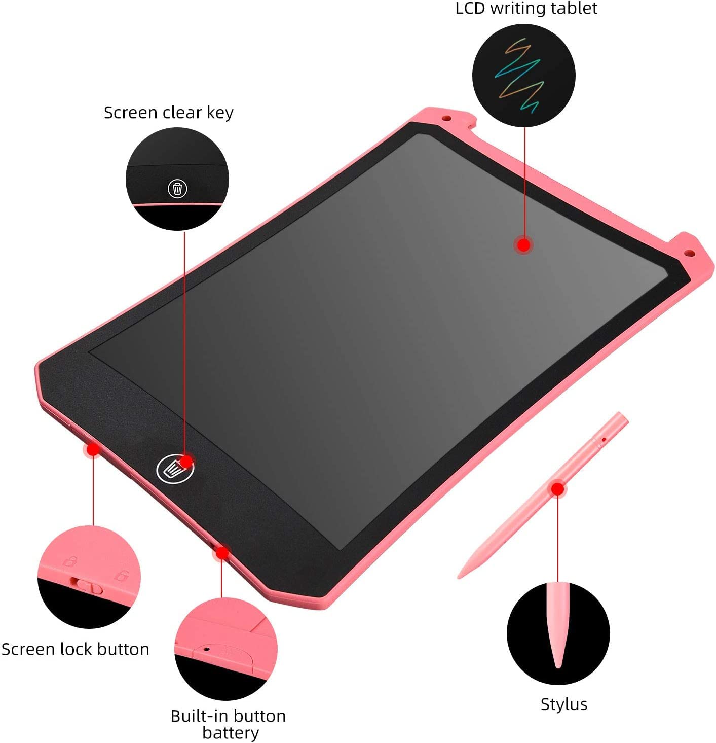 cimetech 2 Pack LCD Writing Tablet for Kids Toys, Colorful Drawing Tablet Doodle Board Writing Pad for Toddler Gifts, Kids Travel Essentials, Christmas Stocking Stuffers for 3-12 Years Boys Girls