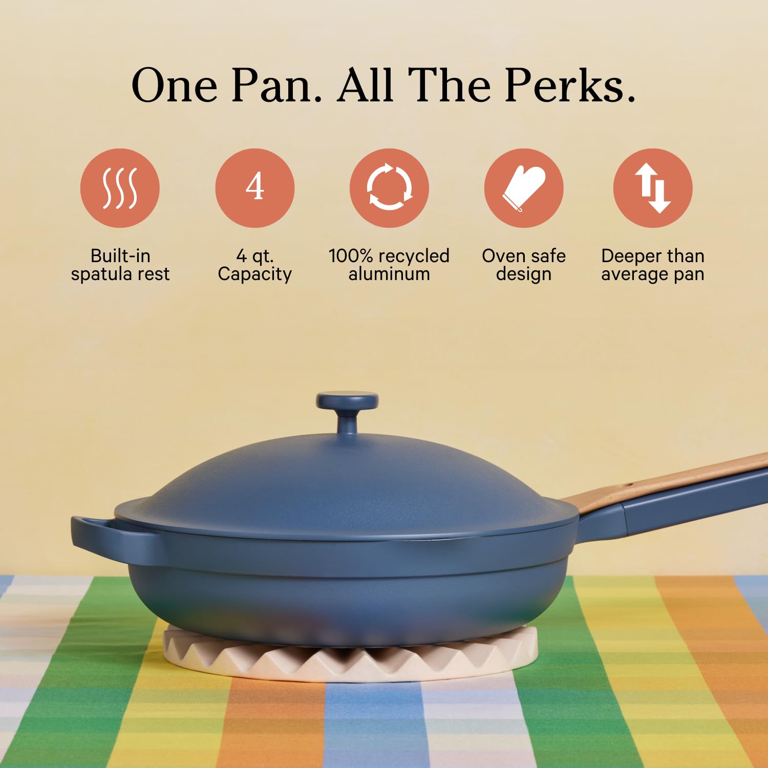 Our Place Always Pan 2.0-10.5-Inch Nonstick, Toxin-Free Ceramic Cookware | Versatile Frying Pan, Skillet, Saute Pan | Stainless Steel Handle | Oven Safe | Lightweight Aluminum Body | Steam