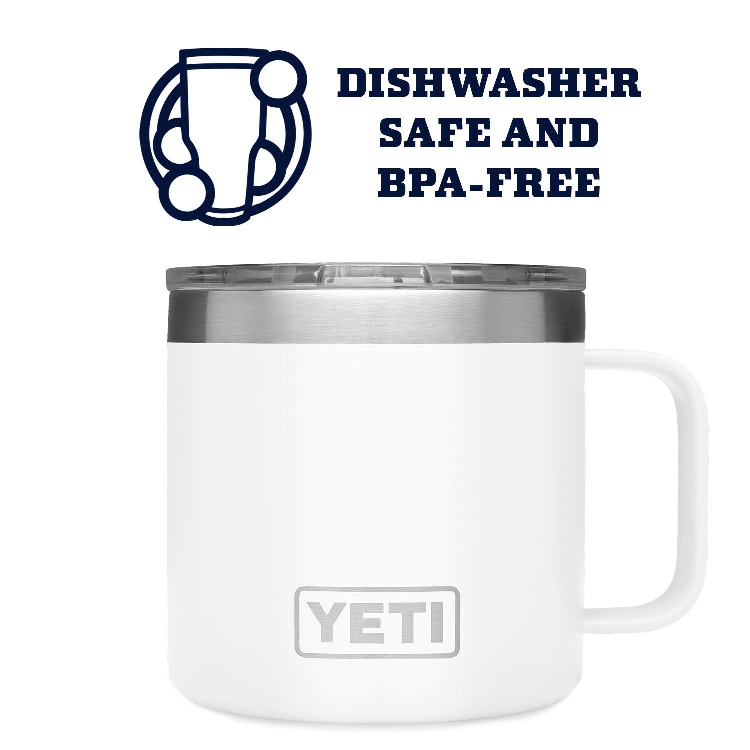 YETI Rambler 14 oz Mug, Vacuum Insulated, Stainless Steel with MagSlider Lid, Stainless