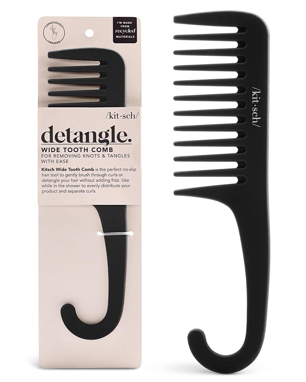 Kitsch Wet Dry Brush Detangling Brush - Soft Bristle Hair Brushes for Women | Straight & Curly Hair Brush | Hairbrush for All Hair Types | Hair Detangler Brush | Travel Hair Brush & Detangling Comb