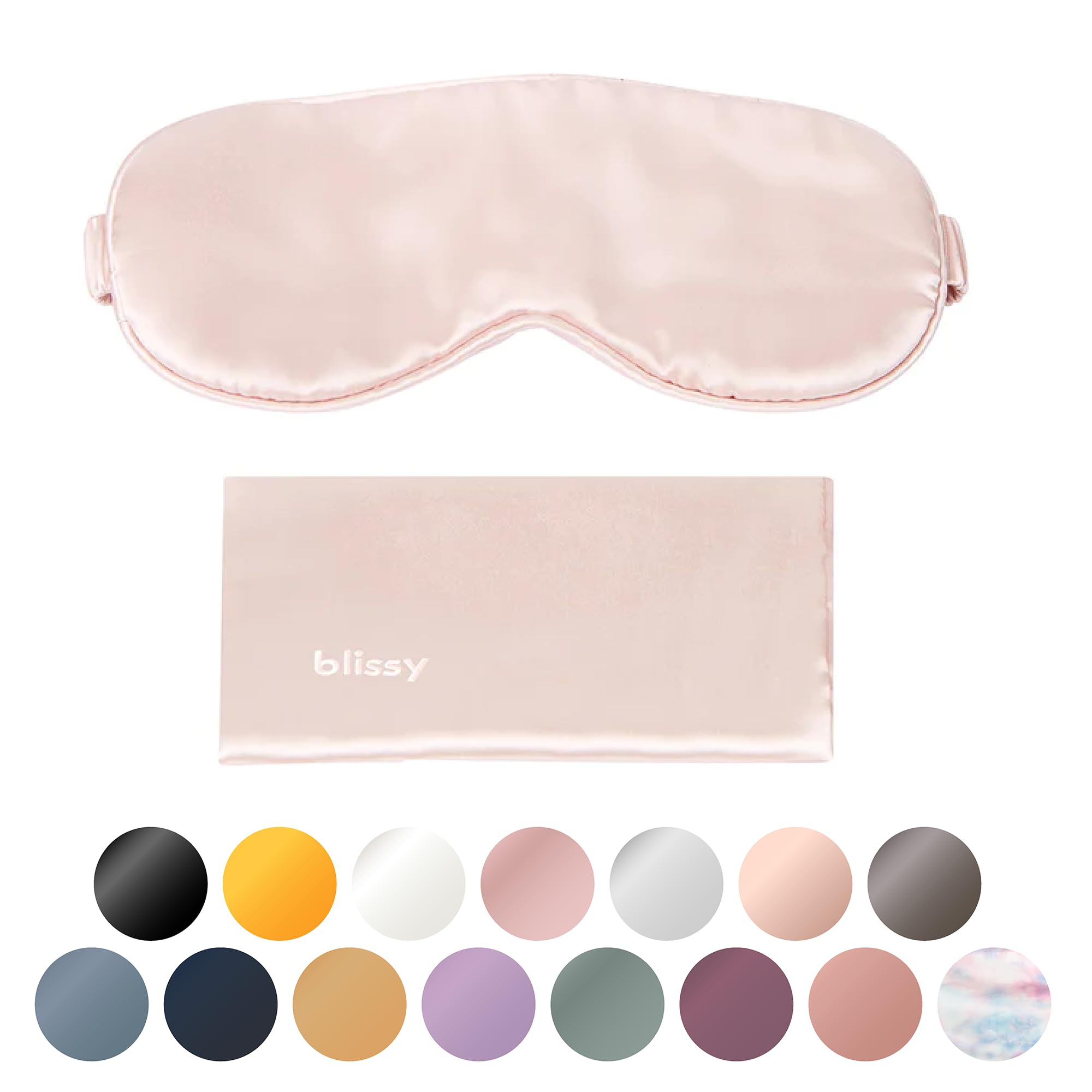 Blissy Silk Sleep Mask - Silk Eye Sleeping Mask for Women & Men for Total Blackout - Silk Eye Mask - 100% Pure Mulberry Silk, 22 Momme 6a Fibers - Blindfold Silk Sleep Mask Side Sleeper Eye Cover