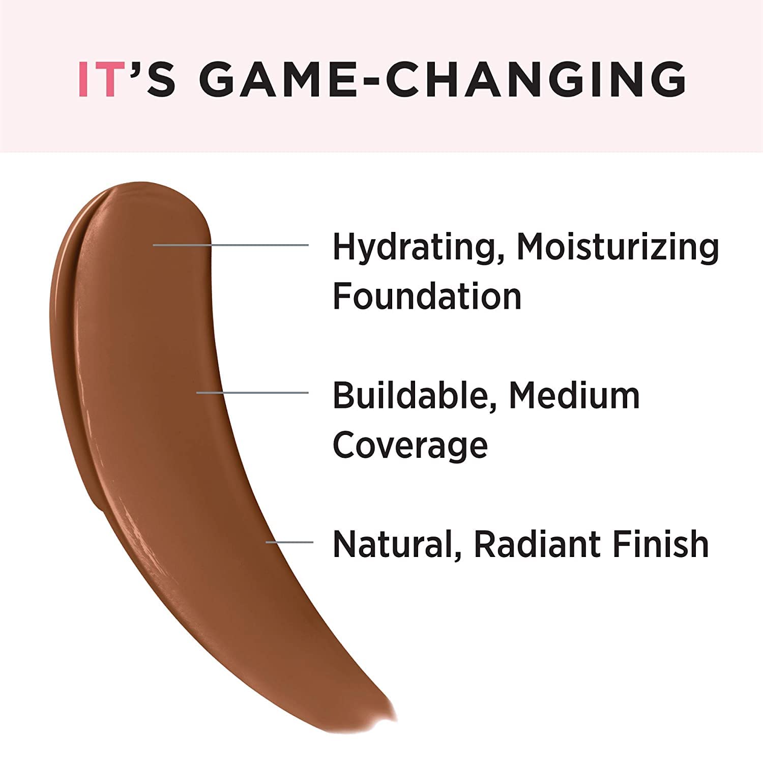 IT Cosmetics Your Skin But Better Foundation + Skincare - Hydrating Medium Buildable Coverage - Minimizes Pores & Imperfections - Natural Radiant Finish - With Hyaluronic Acid - 1.0 fl oz