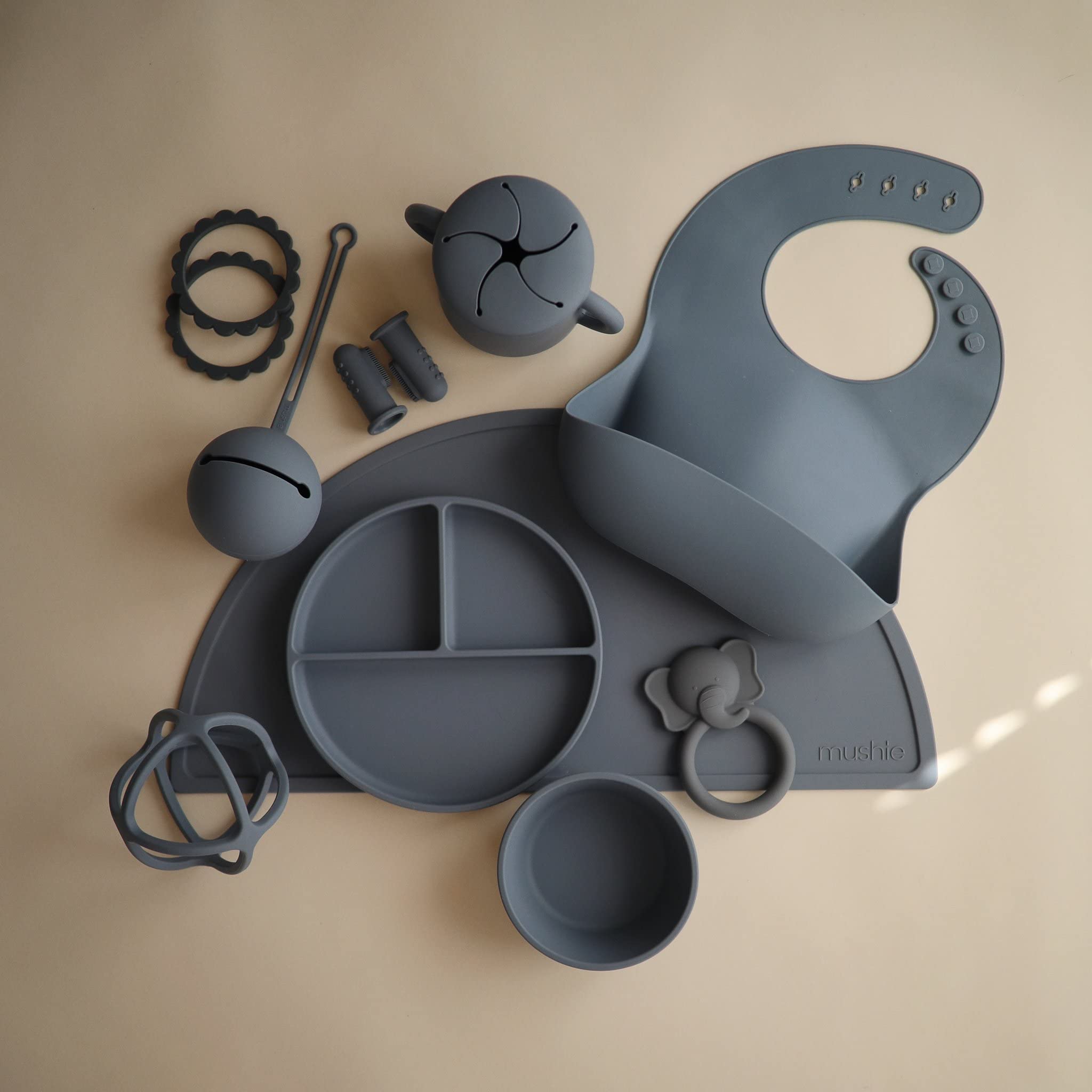 mushie Silicone Pacifier Holder Case (Shifting Sand