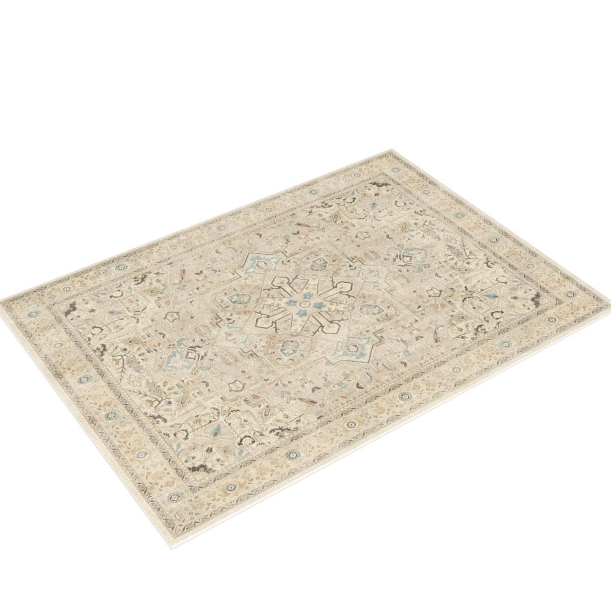 RUGGABLE Kamran Washable Rug - Perfect Vintage Area Rug for Living Room Bedroom Kitchen - Pet & Child Friendly - Stain & Water Resistant - Hazel 5&