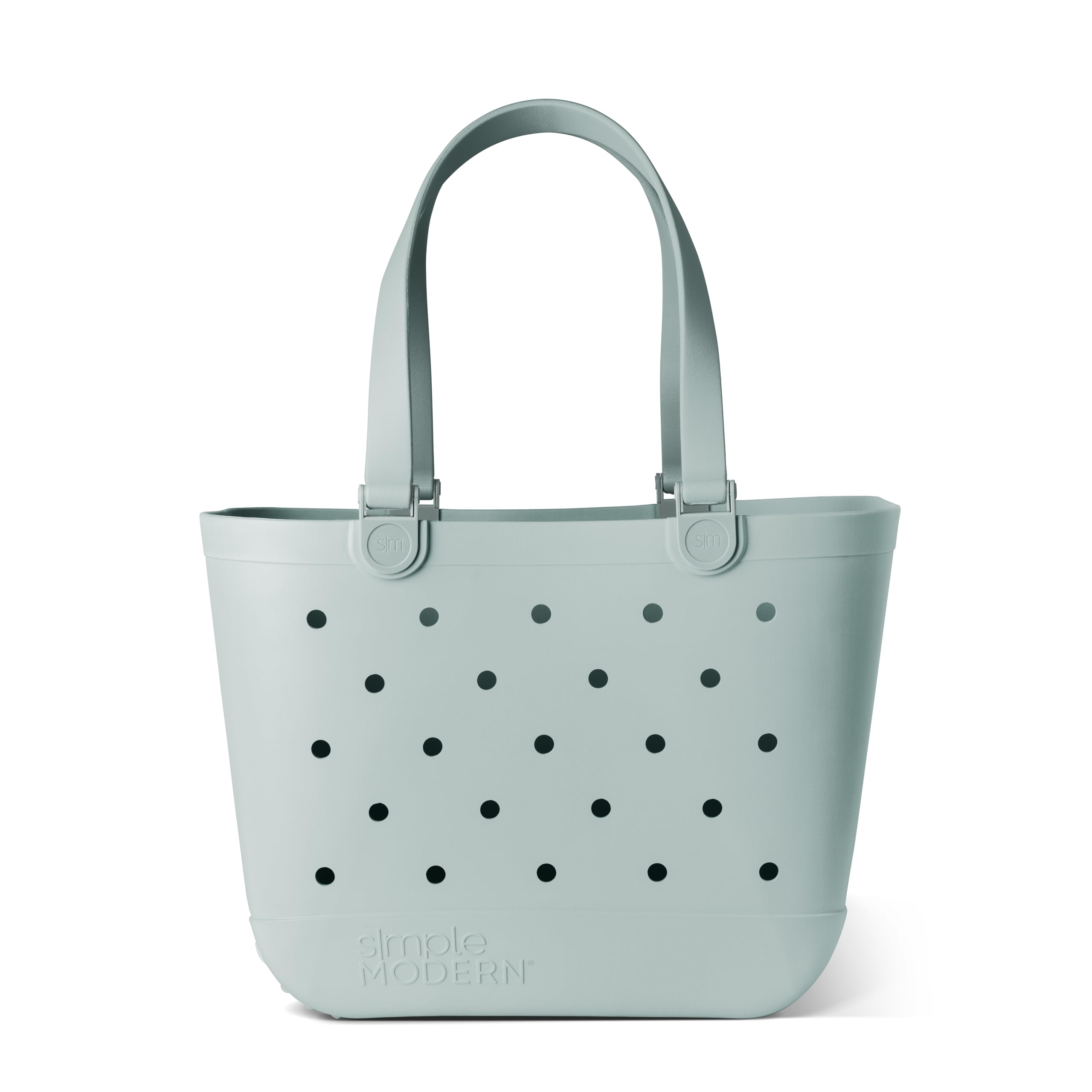 Simple Modern Beach Bag Rubber Tote | Waterproof Medium Tote Bag with Zipper Pocket for Pool, Groceries, Sports | Gifts For Women | Getaway Bag Collection | Almond Birch