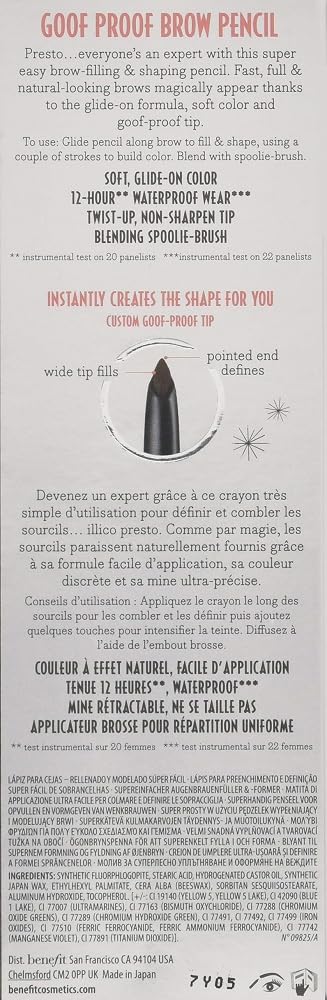 BENEFIT COSMETICS Goof Proof Brow Pencil 03 Warm Light Brown