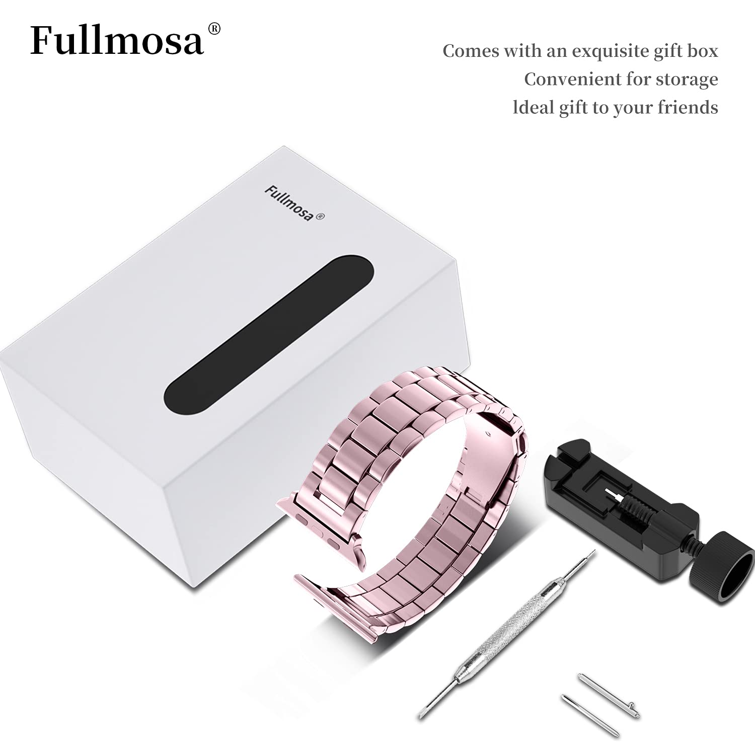 Fullmosa Compatible with Apple Watch Band 49mm 45mm 44mm 42mm 41mm 40mm 38mm, Stainless Steel iWatch Band with Case Compatible for Apple Watch Ultra 2 Ultra Series 10 9 8 7 6 5 4 3 2 1&iWatch SE