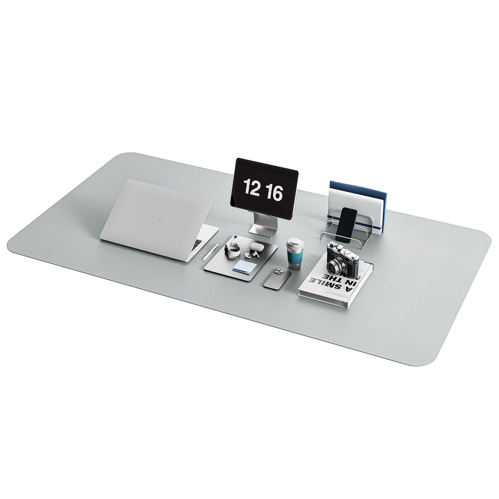 Non-Slip Desk Pad,Mouse Pad,Waterproof PVC Leather Desk Table Protector,Ultra Thin Large Desk Blotter, Easy Clean Laptop Desk Writing Mat for Office Work/Home/Decor(Pink, 23.6" x 13.7")