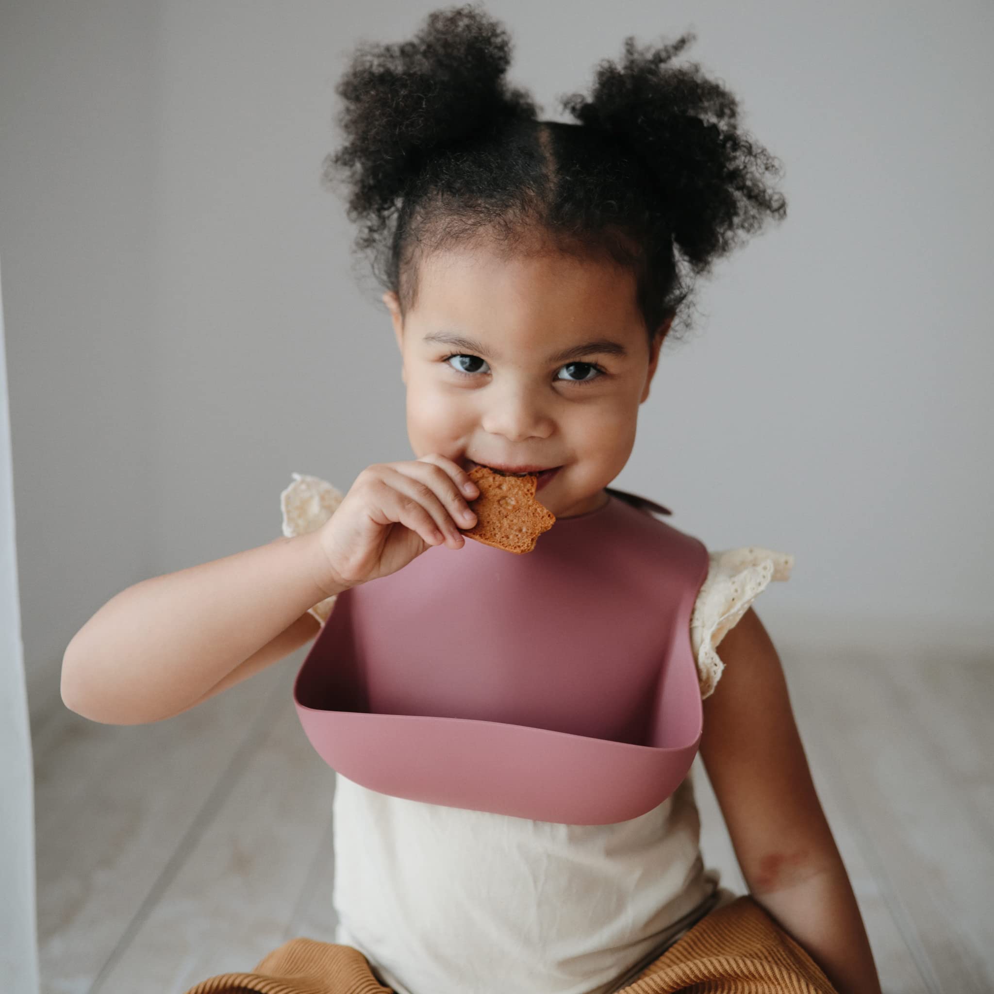 mushie Silicone Baby Bib | Adjustable Fit Waterproof Bibs (Whales)