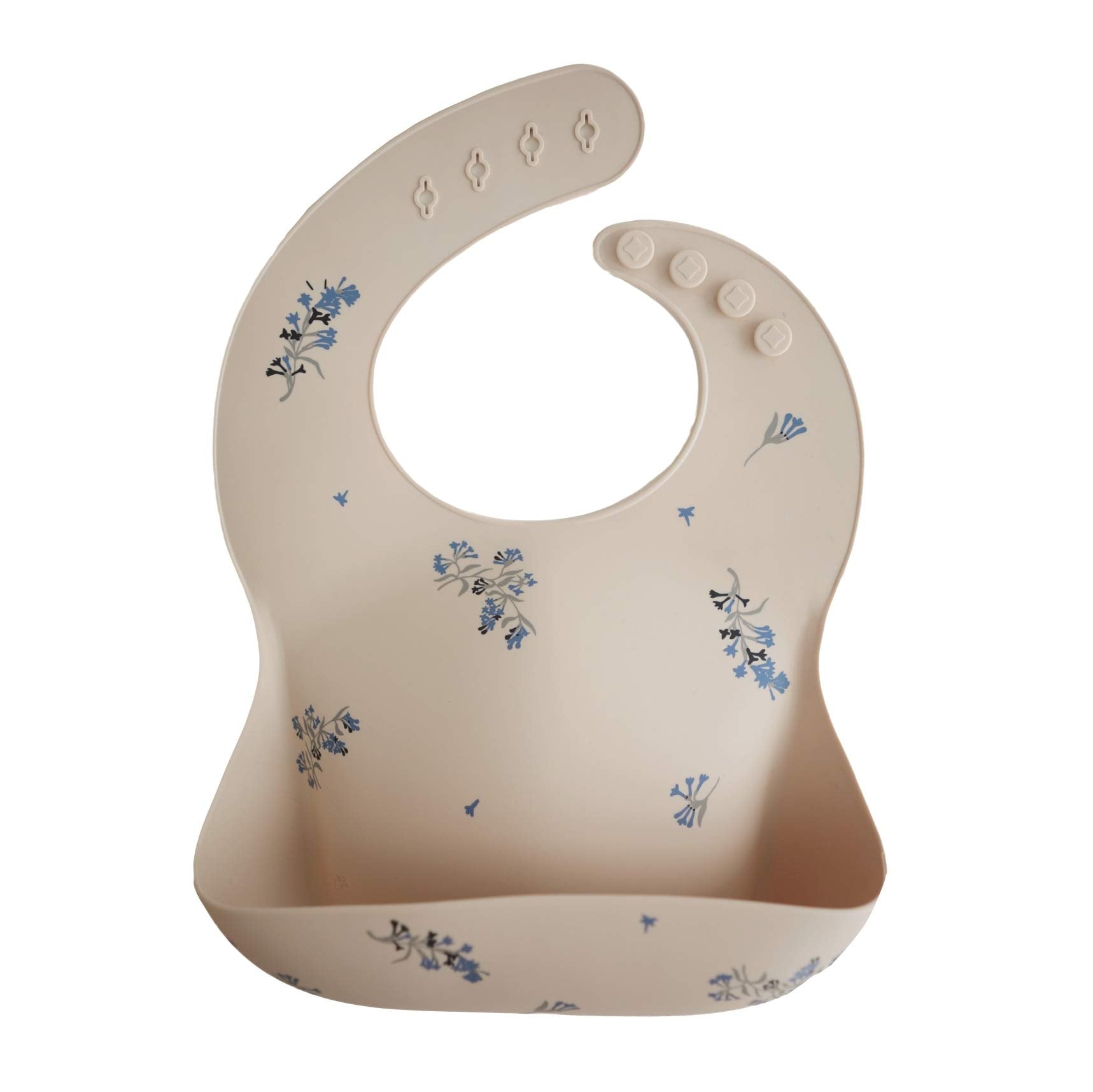 mushie Silicone Baby Bib | Adjustable Fit Waterproof Bibs (Whales)