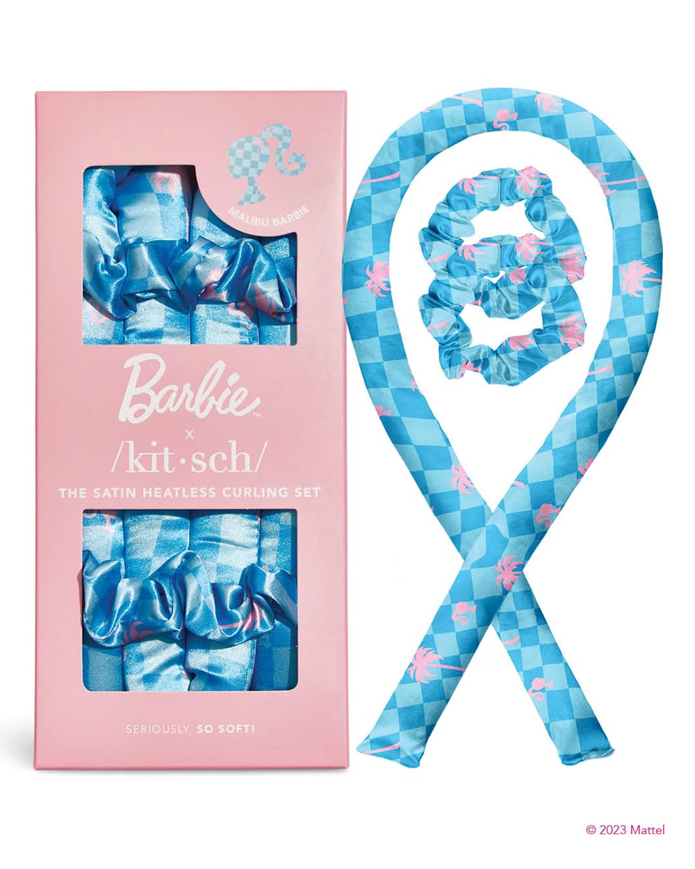 Kitsch Satin Heatless Curling Set for No-Heat Soft Curls | Overnight Hair Curlers & Curling Rod Headband, Frizz-Free Styling | Gentle Rollers for All Hair Types - 1 Pack (Charcoal)