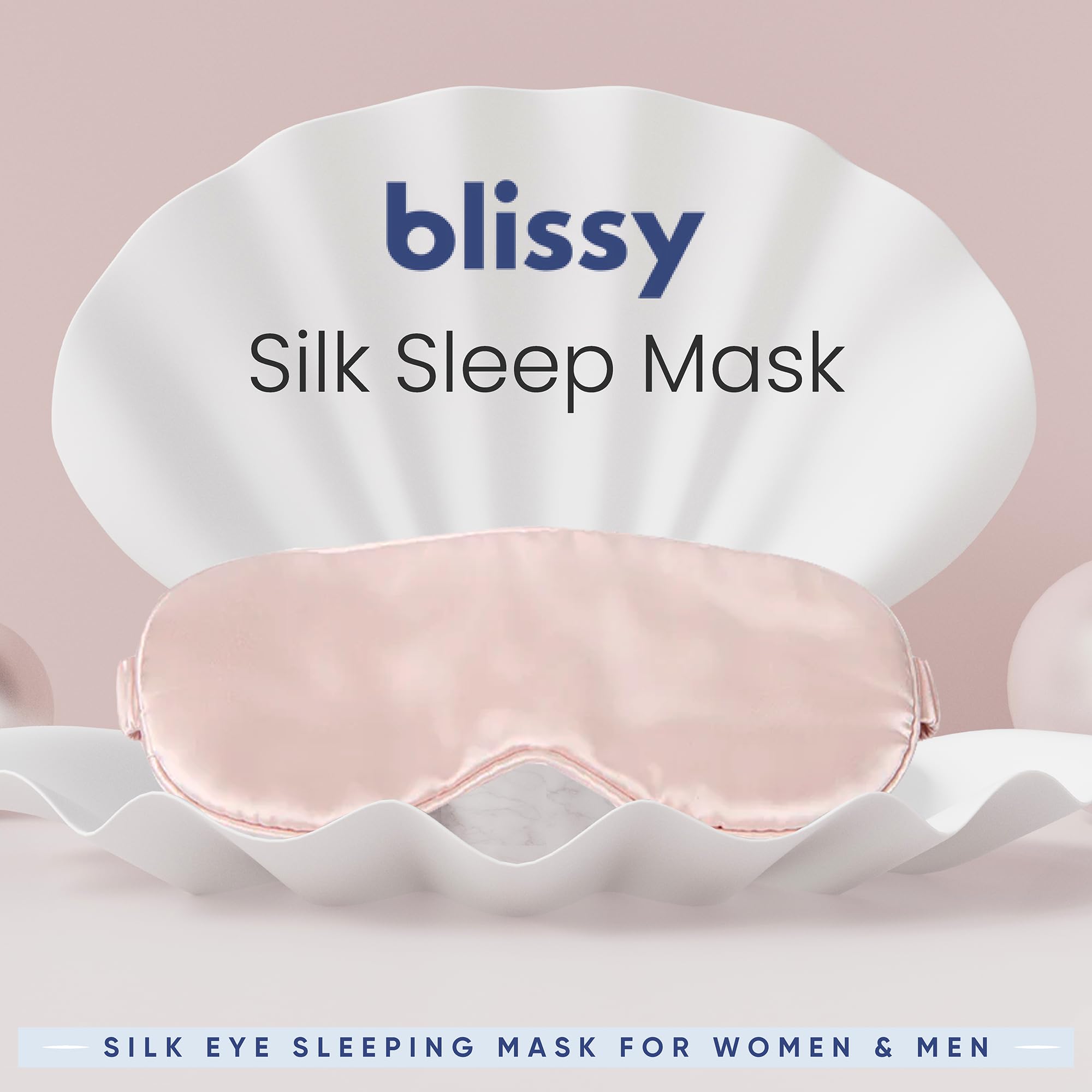 Blissy Silk Sleep Mask - Silk Eye Sleeping Mask for Women & Men for Total Blackout - Silk Eye Mask - 100% Pure Mulberry Silk, 22 Momme 6a Fibers - Blindfold Silk Sleep Mask Side Sleeper Eye Cover