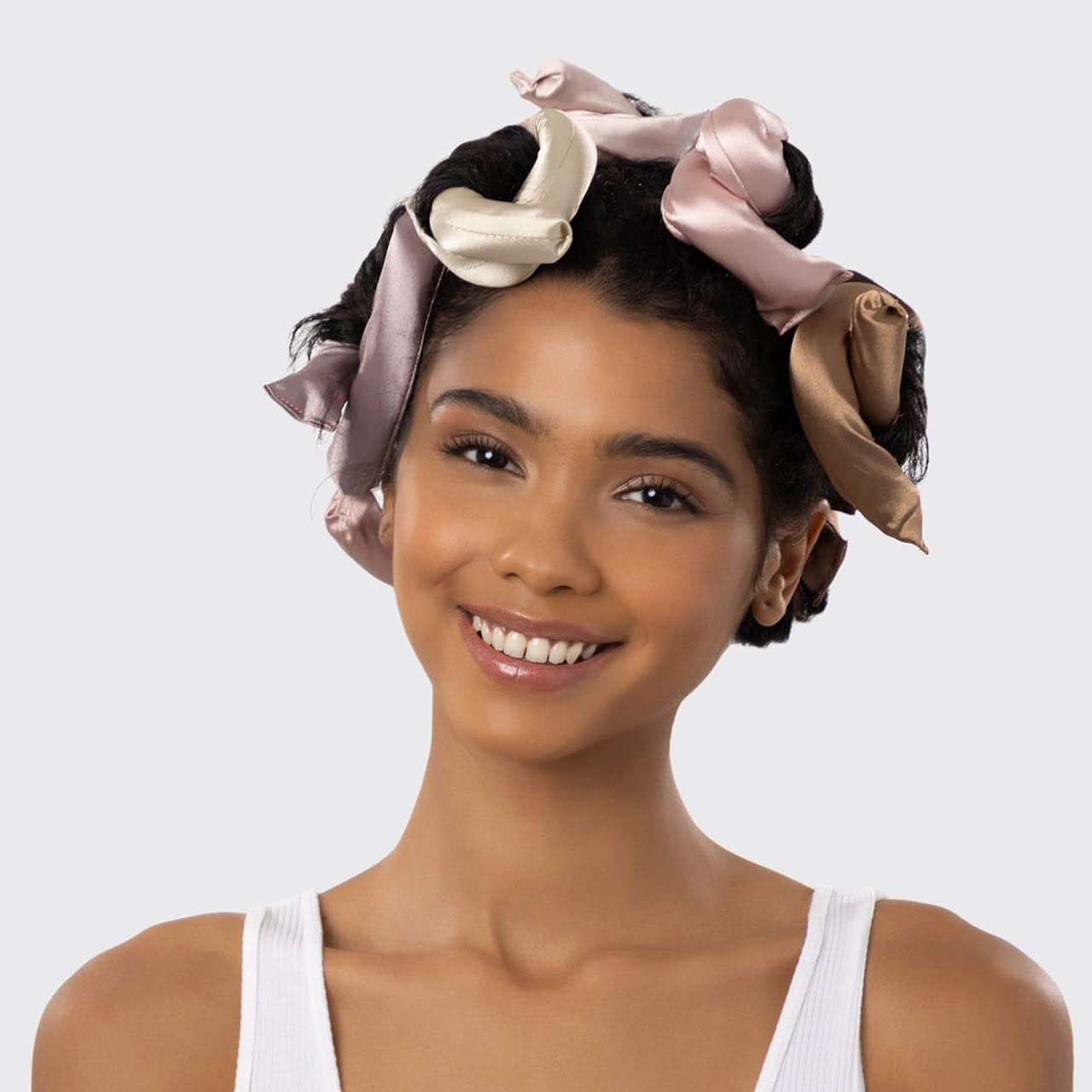 Kitsch Satin Heatless Curling Rod- XL Heatless Hair Curler w/Reliable Snap - Heatless Curls Overnight - Soft Hair Rollers to Sleep In - No Heat Curls Overnight Curlers for Short Hair - 4pcs -Rosewood
