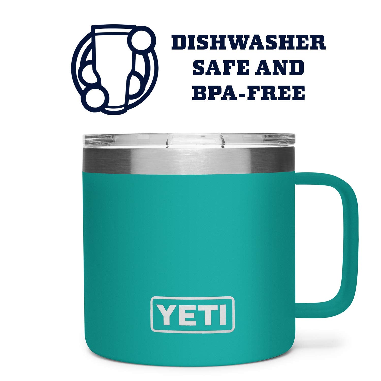YETI Rambler 14 oz Mug, Vacuum Insulated, Stainless Steel with MagSlider Lid, Stainless